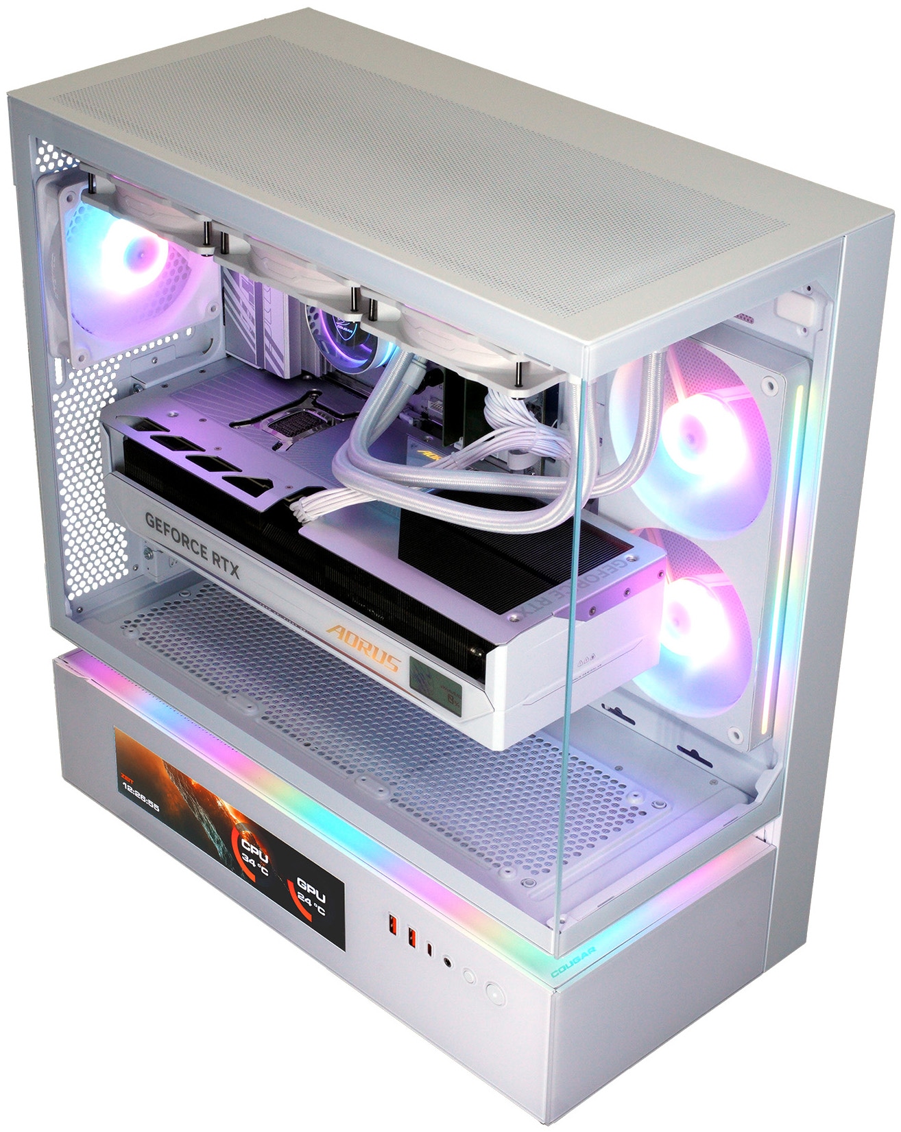 Cougar Gaming-PC »CFV235 Vision WT 8128 AMD Ryzen 9 9950X3D 32GB DDR5 2TB SSD RTX 5090« Windows 11, DDR5 RAM, Wasserkühlung