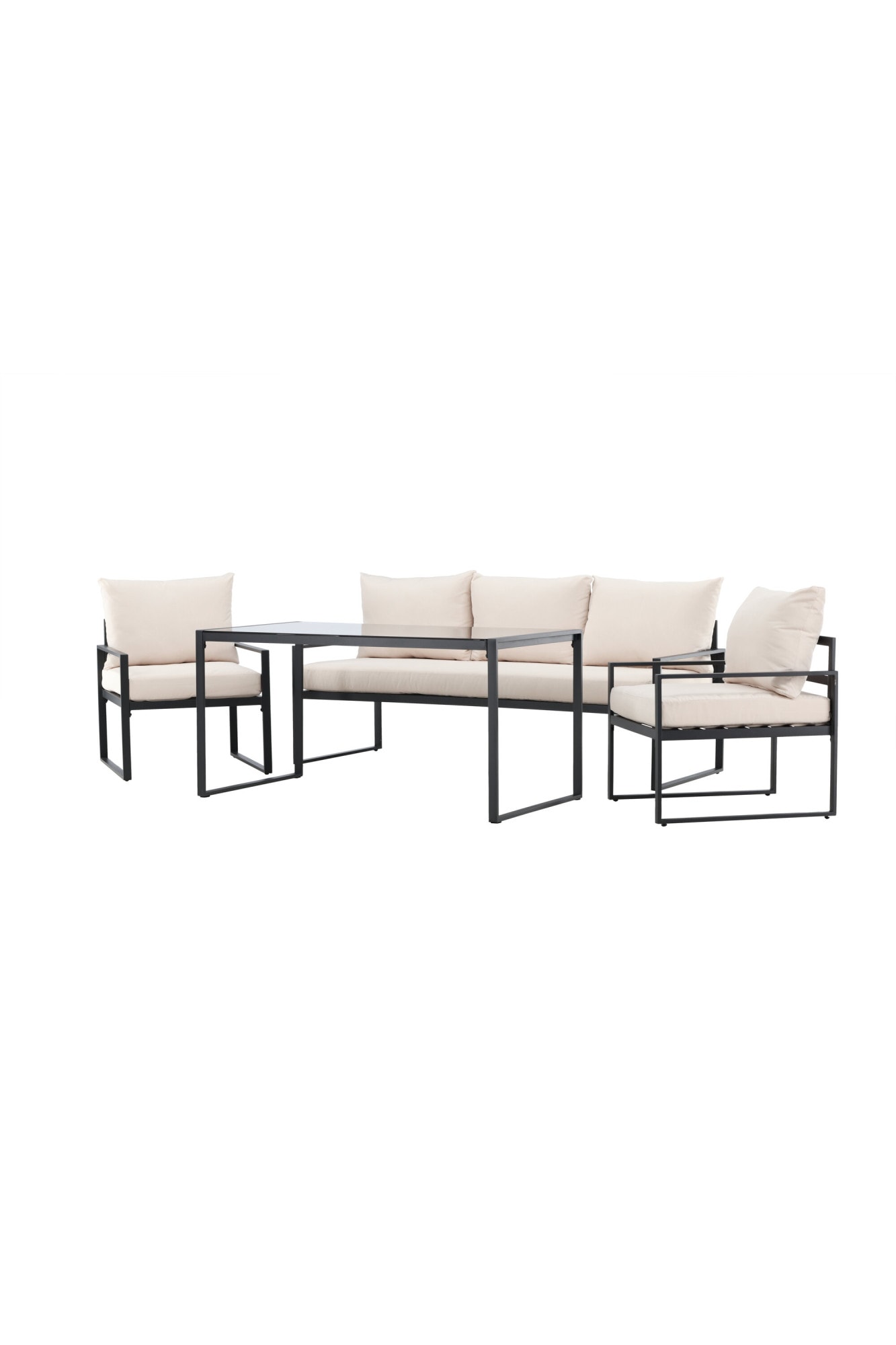 Venture Home Gartenlounge-Set »Catania, großzügiges Outdoor-Set für hohen Sitzkomfort« 4 tlg. Loungemöbel mit Stoffbezug, angenehm, weich