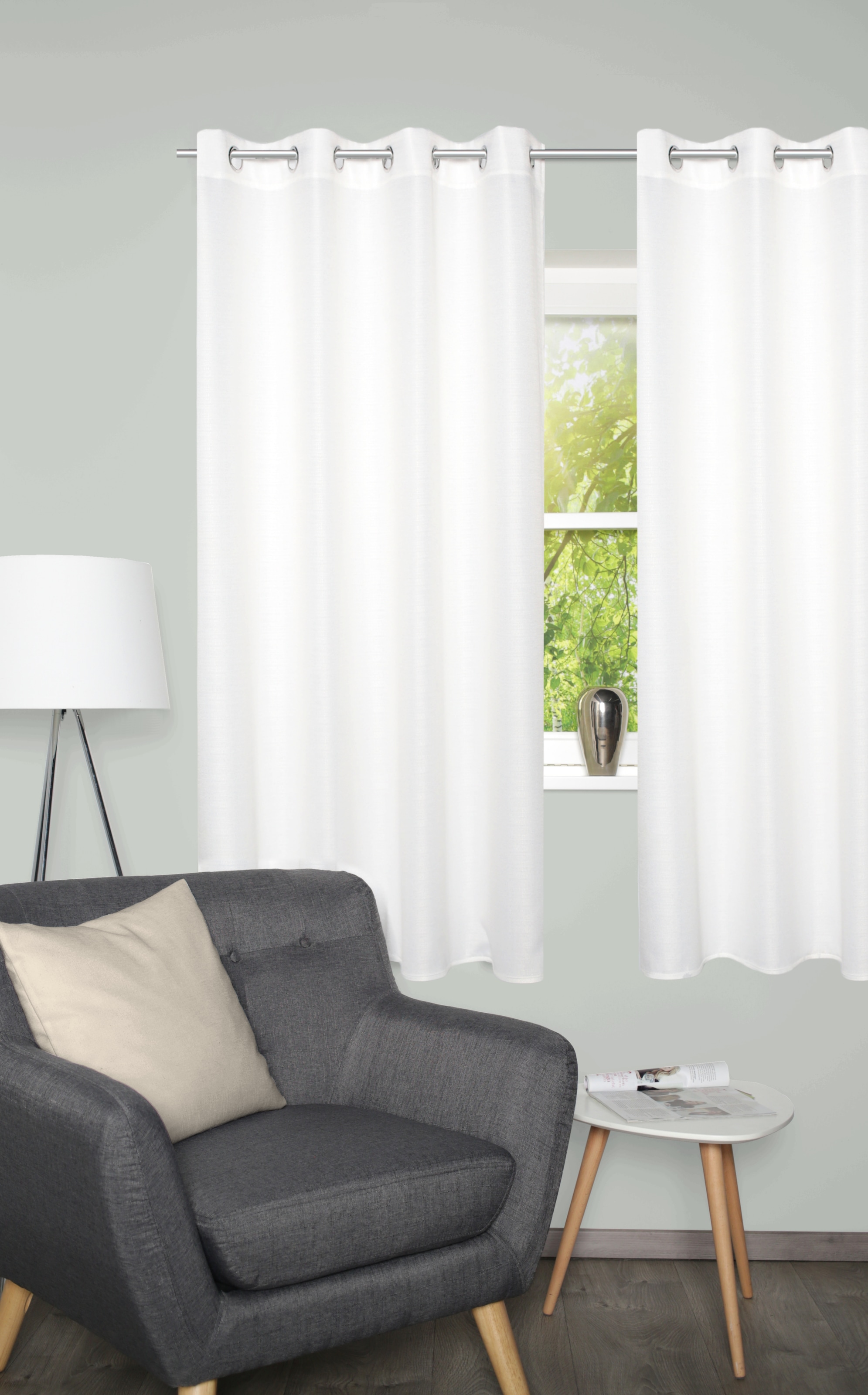 Home Basics Vorhang »BENOGA 2er SET« Ösen 2 Stk. tlg. SET, Ösenschal, Uni, Dekostruktur