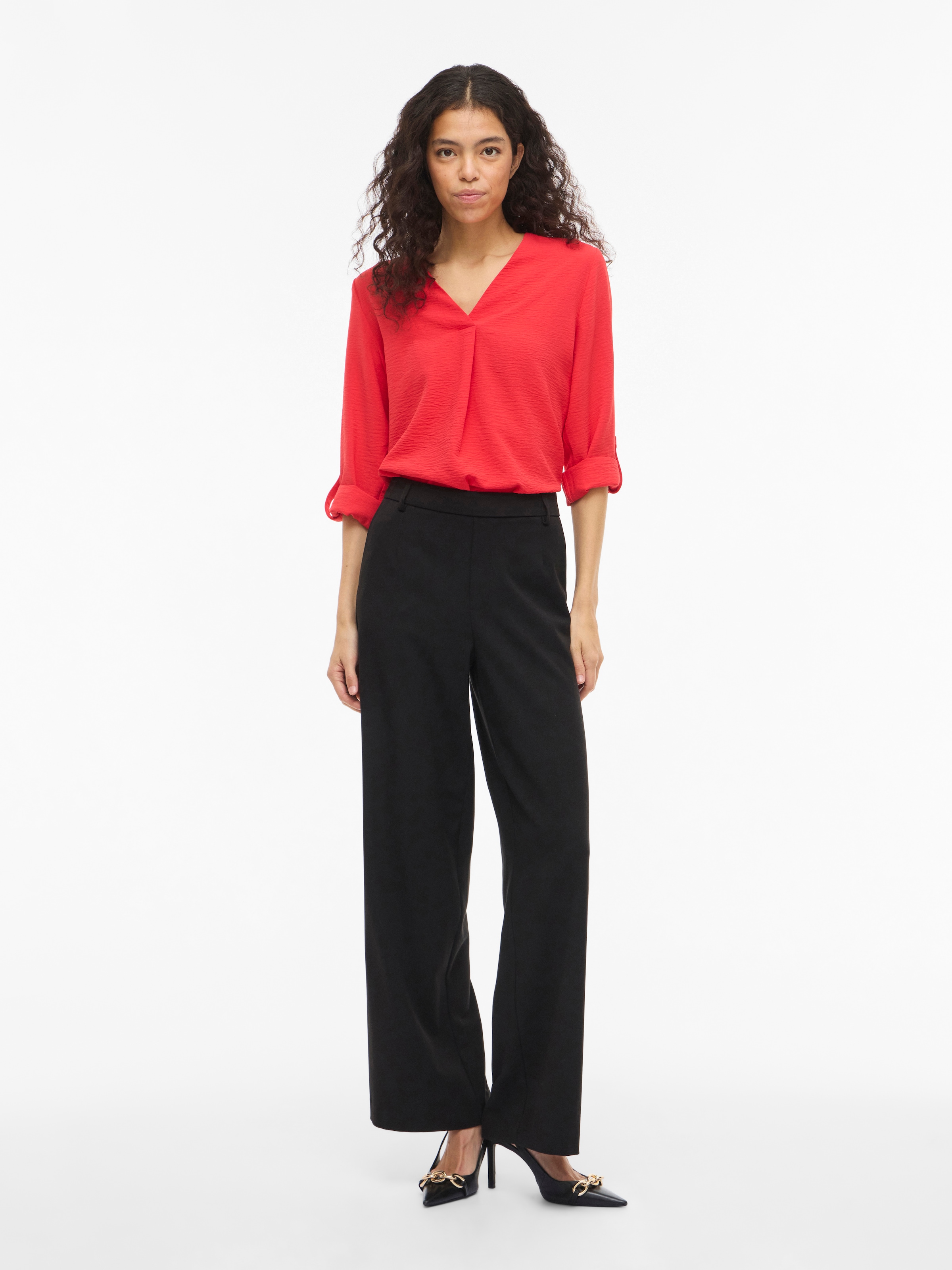 Vila Blusenshirt »VIJOSA 3/4 V-NECK TOP - NOOS«