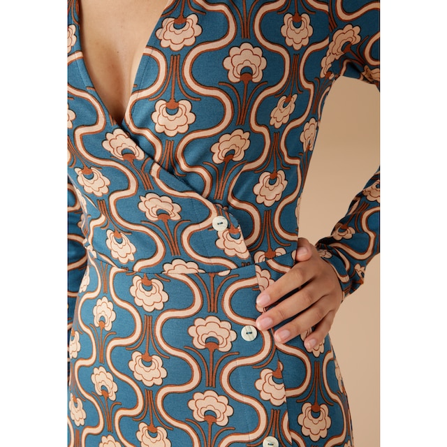 Aniston CASUAL Jerseykleid, mit trendigem Retromuster bedruckt bestellen  bei OTTO