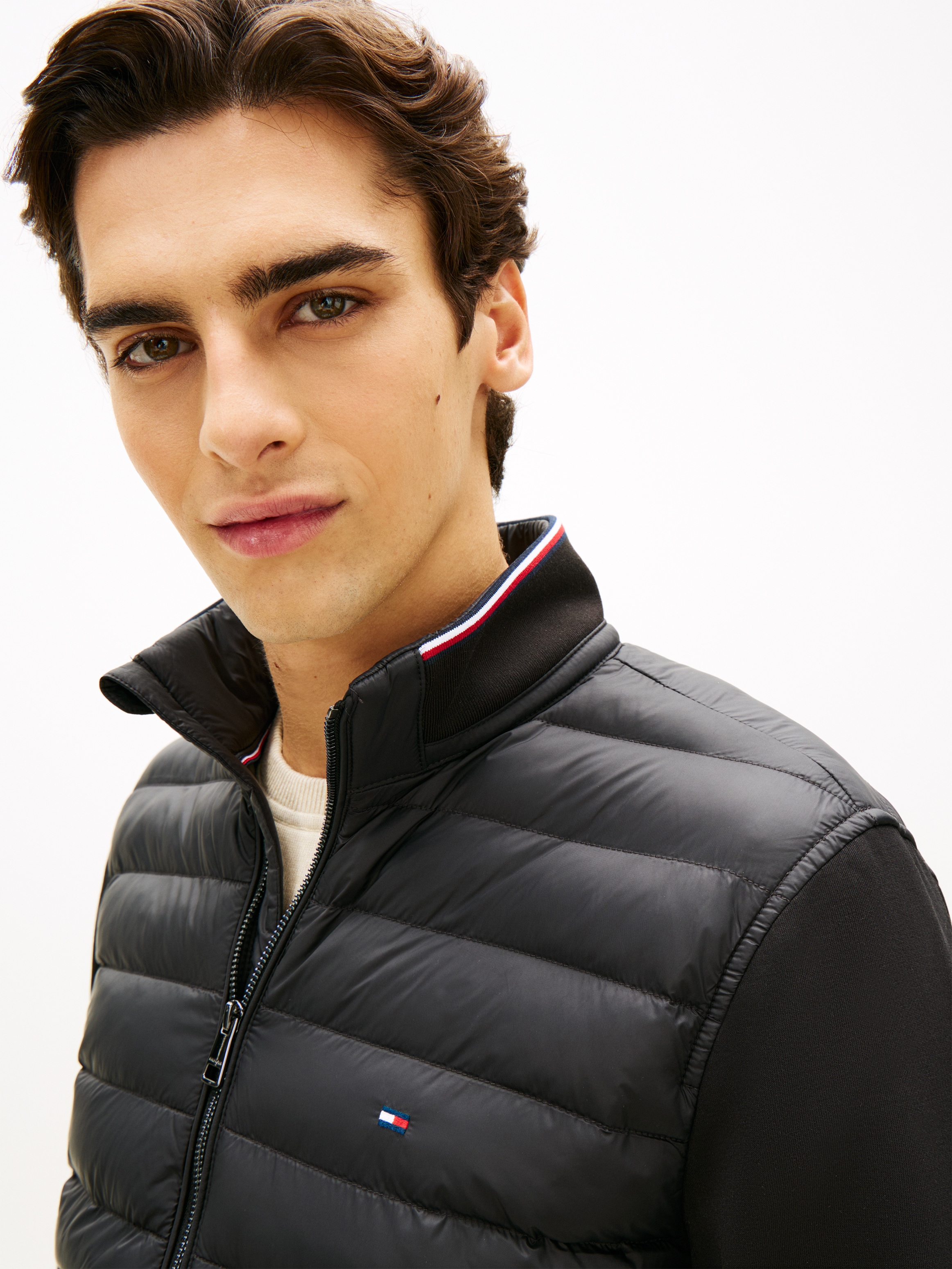 Tommy Hilfiger Steppjacke »MIX MEDIA mit Stehkragen« unifarben, casual, regular fit, Baumwollmix,