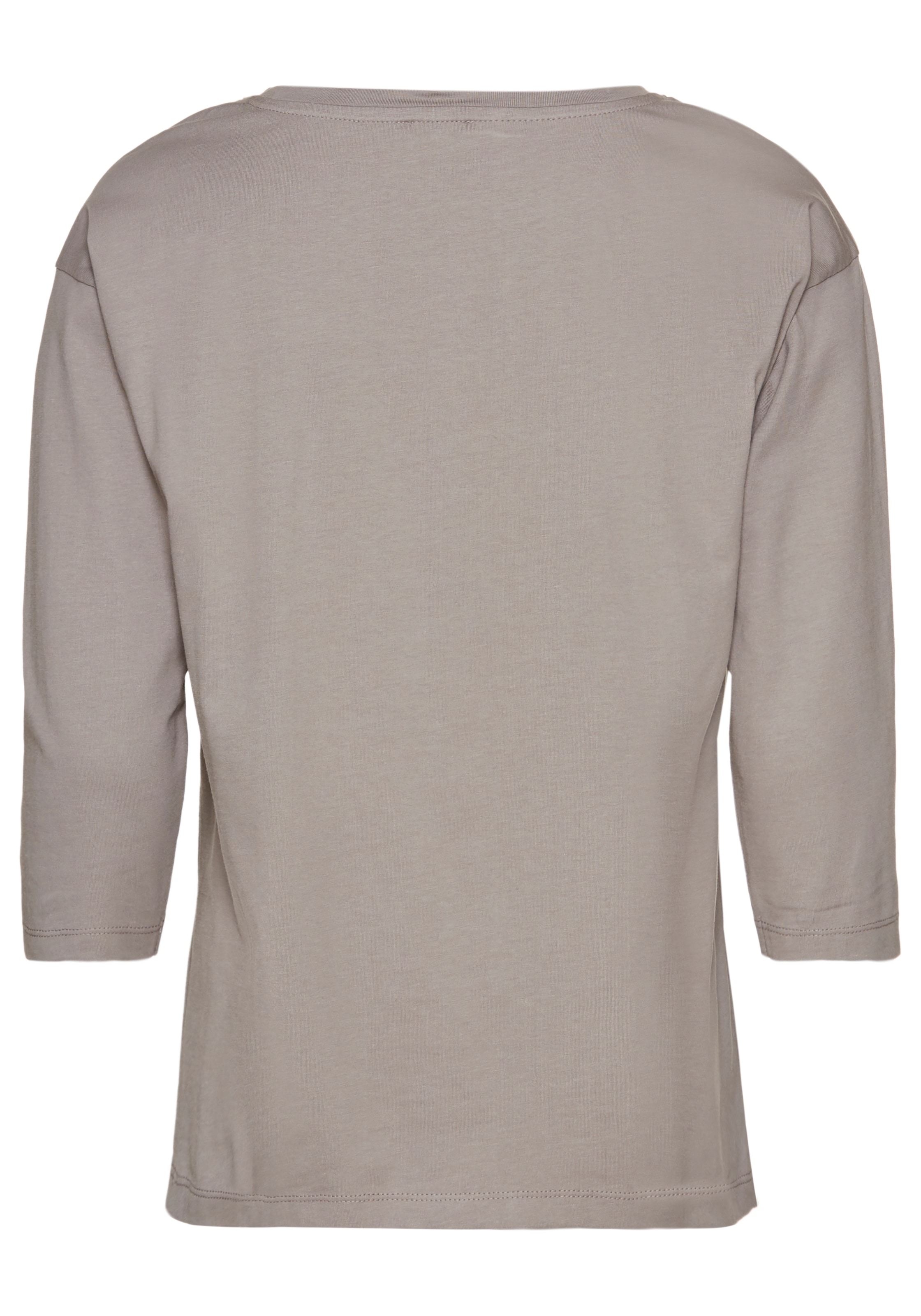 Laura Scott 3/4-Arm-Shirt, mit fröhlichem Frontprint & abgerundetem Saum