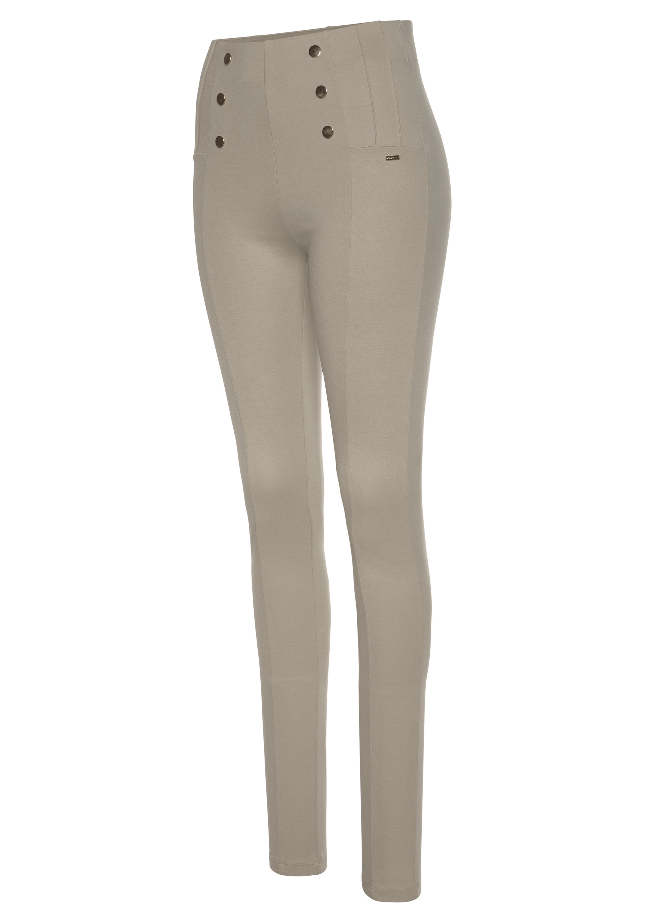 LASCANA Highwaist Leggings, mit Zierknöpfen