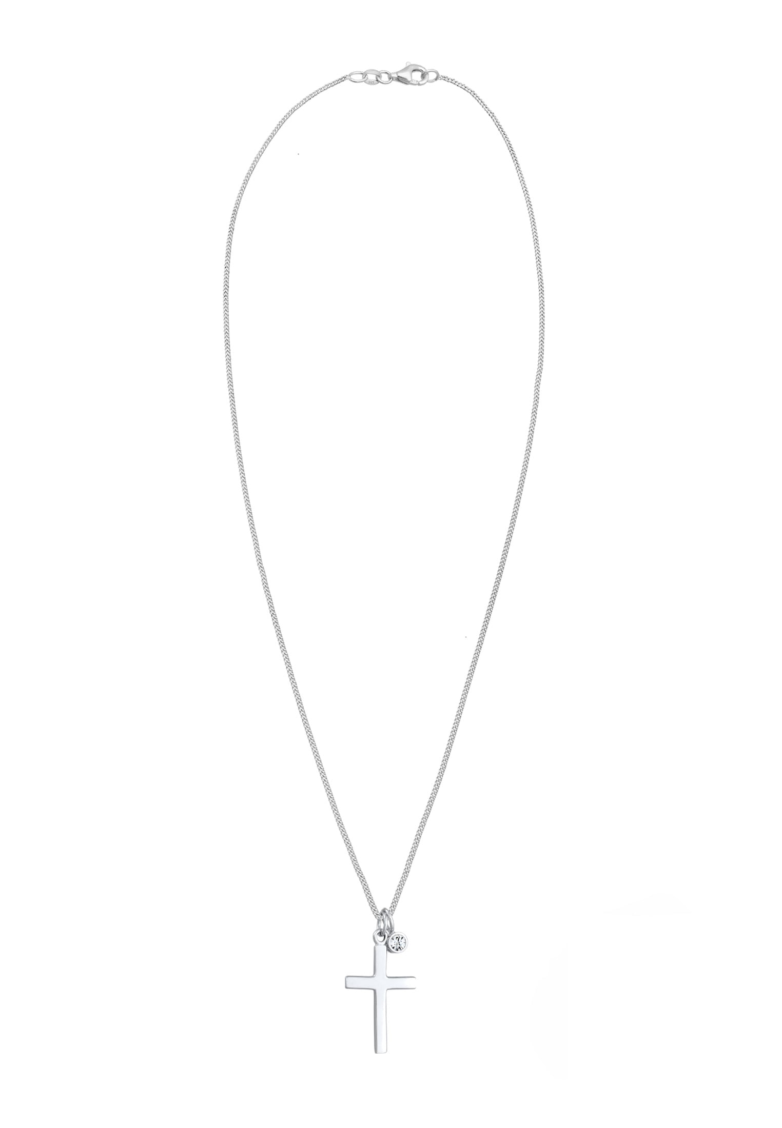 Elli Silberkette »Halskette Kreuz Religion  Kristalle 925 Silber«