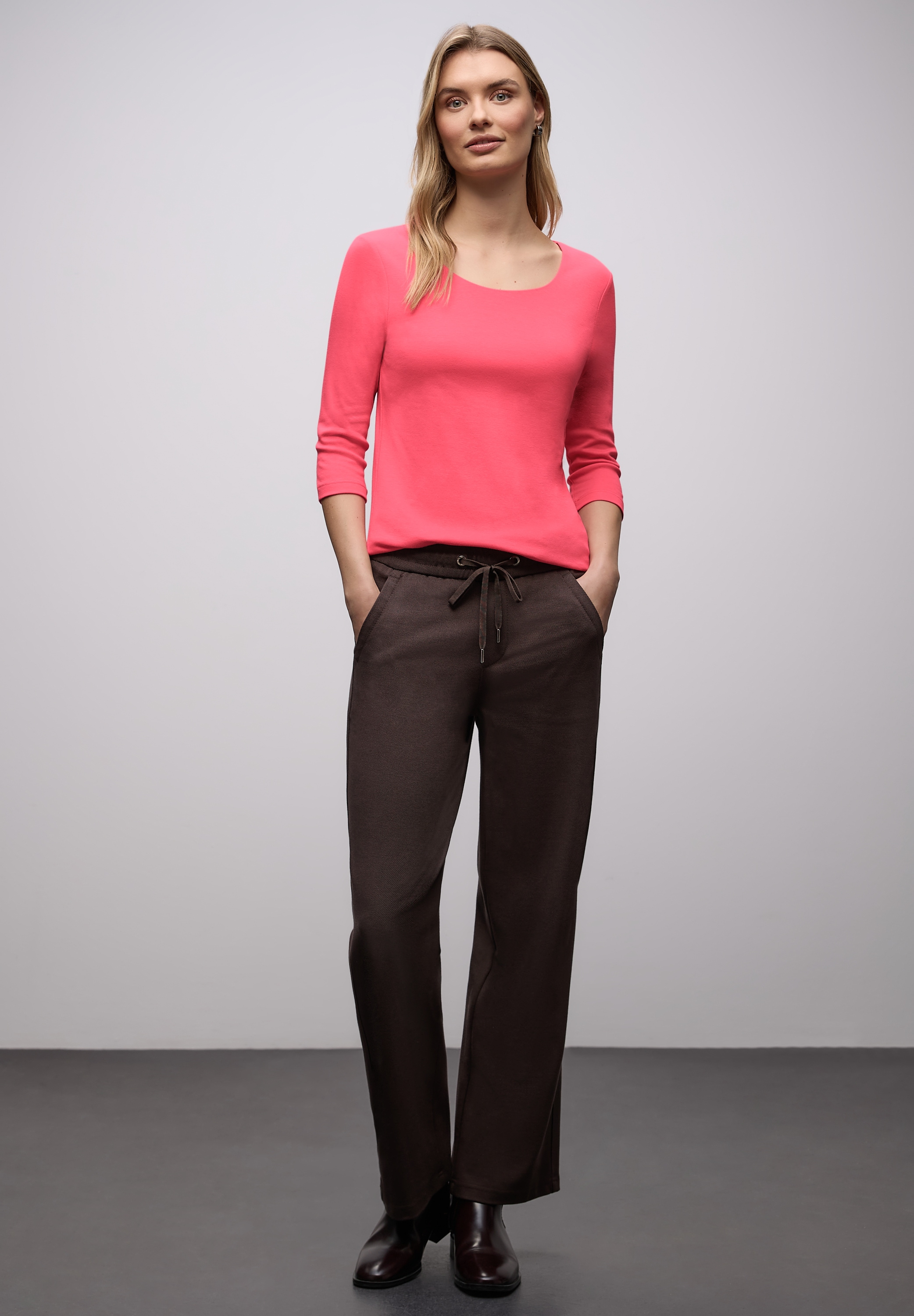 STREET ONE 3/4-Arm-Shirt »Style Pania« in Unifarbe