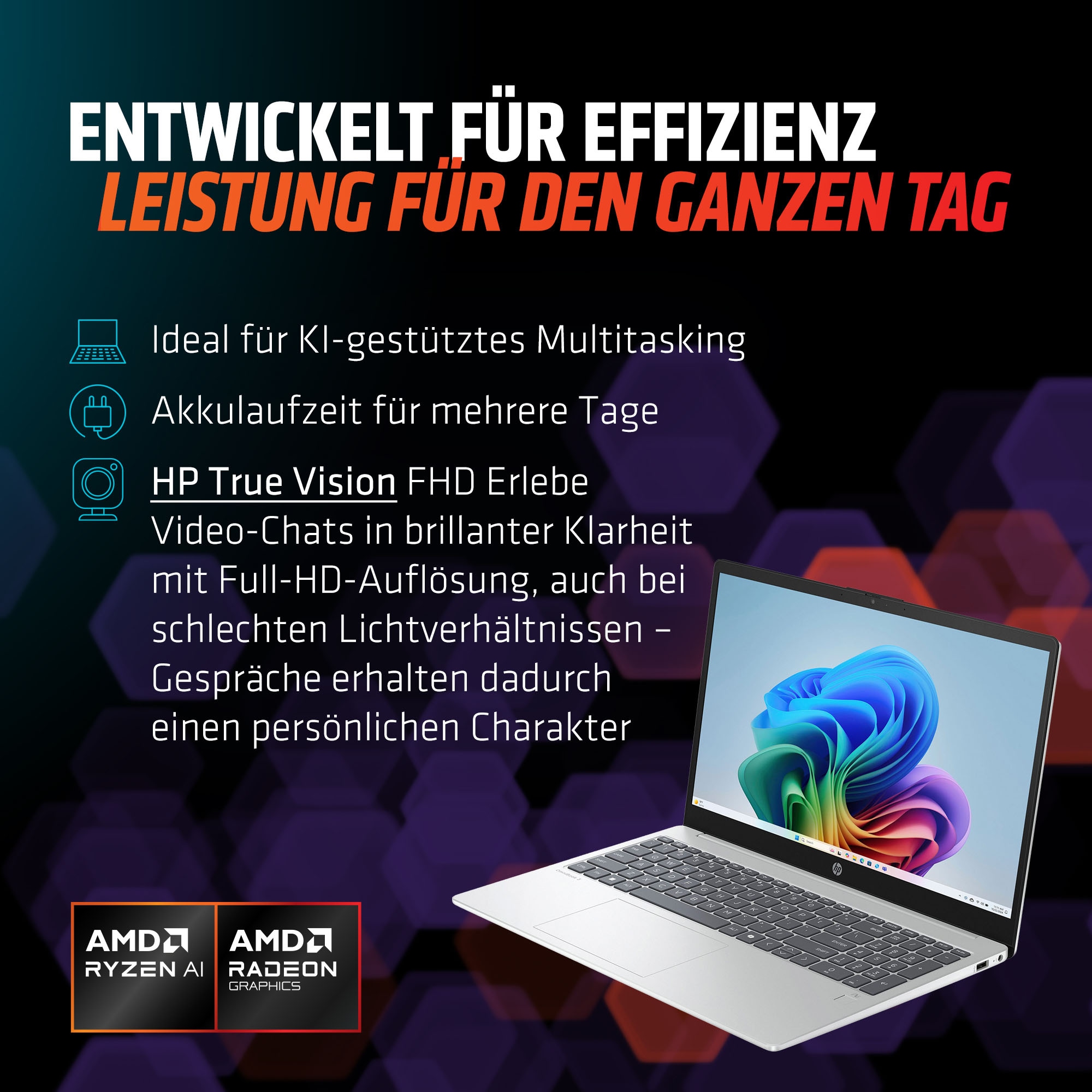 HP Notebook »OmniBook 3 NG AI« 39,62 cm / 15,6 AMD Ryzen™ AI 5 Radeon 820M 512 GB SSD