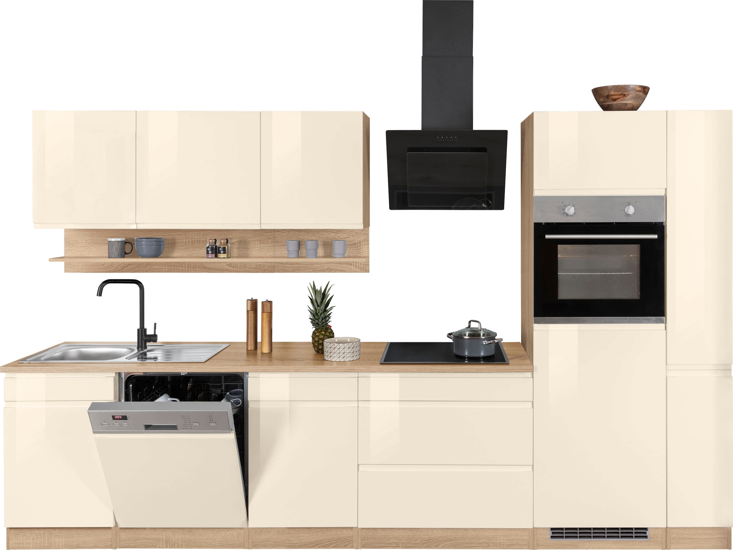 KOCHSTATION Küchenzeile »KS-Virginia«, Breite 330 cm, mit E-Geräten