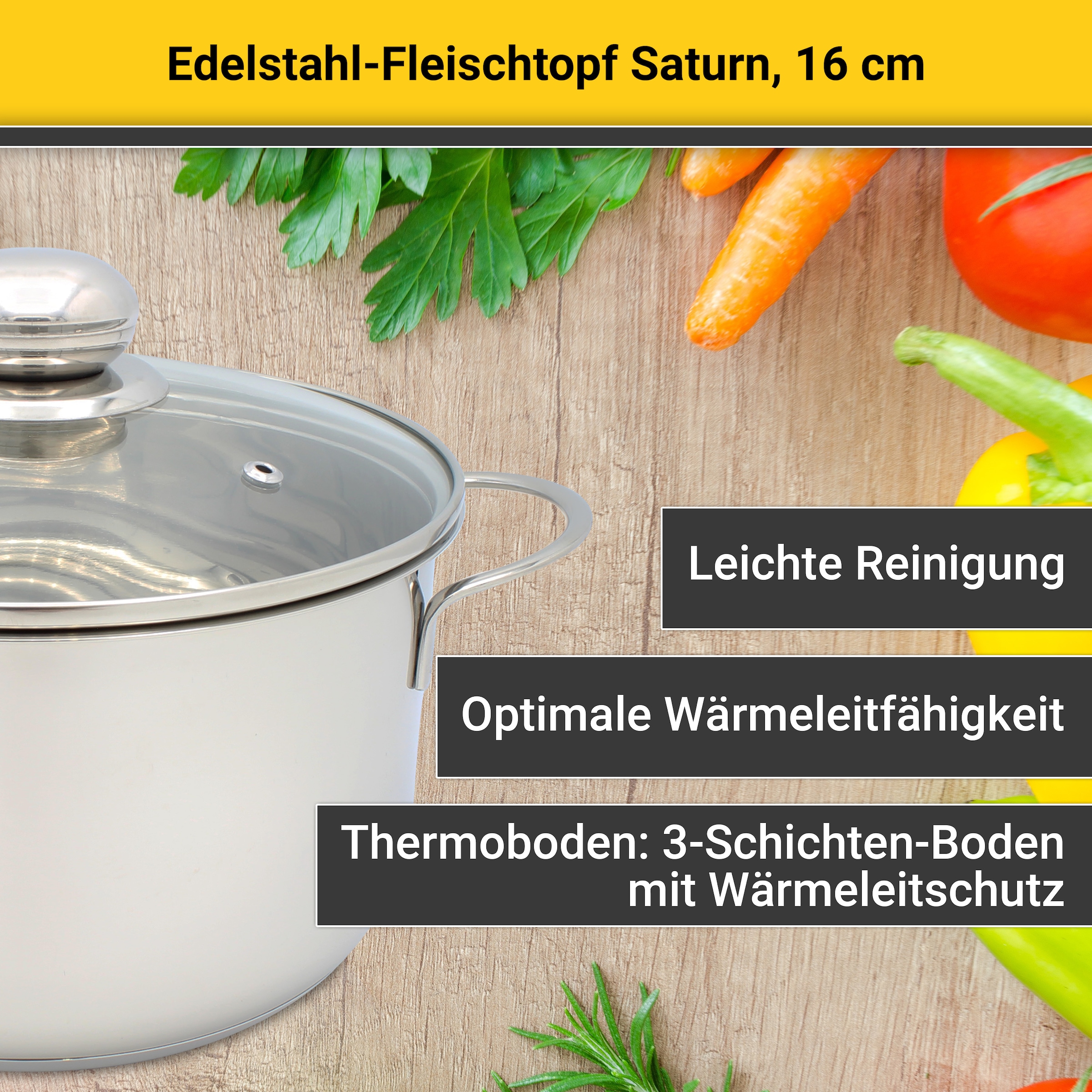 Krüger Fleischtopf »Saturn« 1 Stk. tlg. Edelstahl