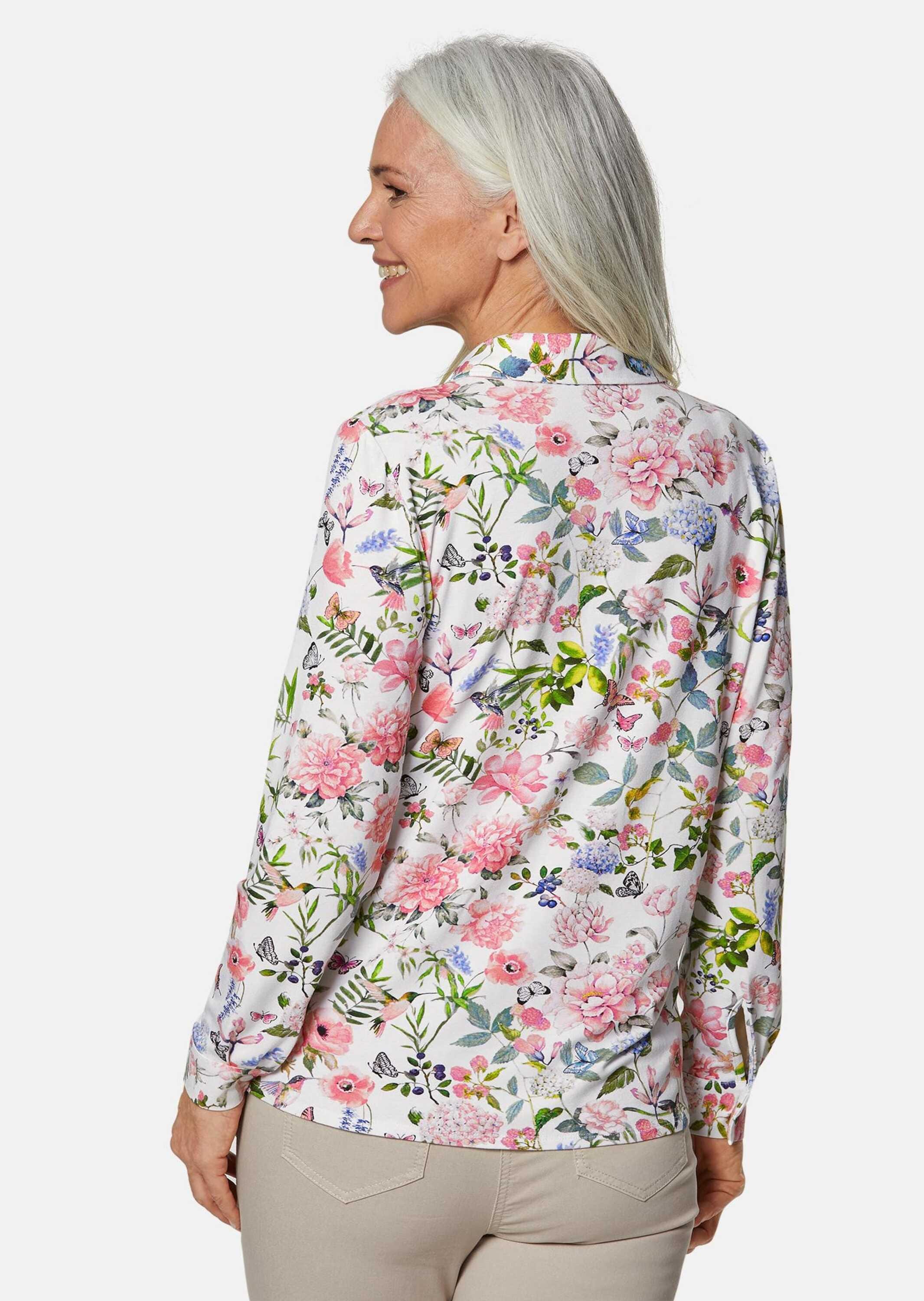 GOLDNER Hemdbluse »Jerseybluse Ausdrucksstarke Jerseybluse mit Stretchanteil«