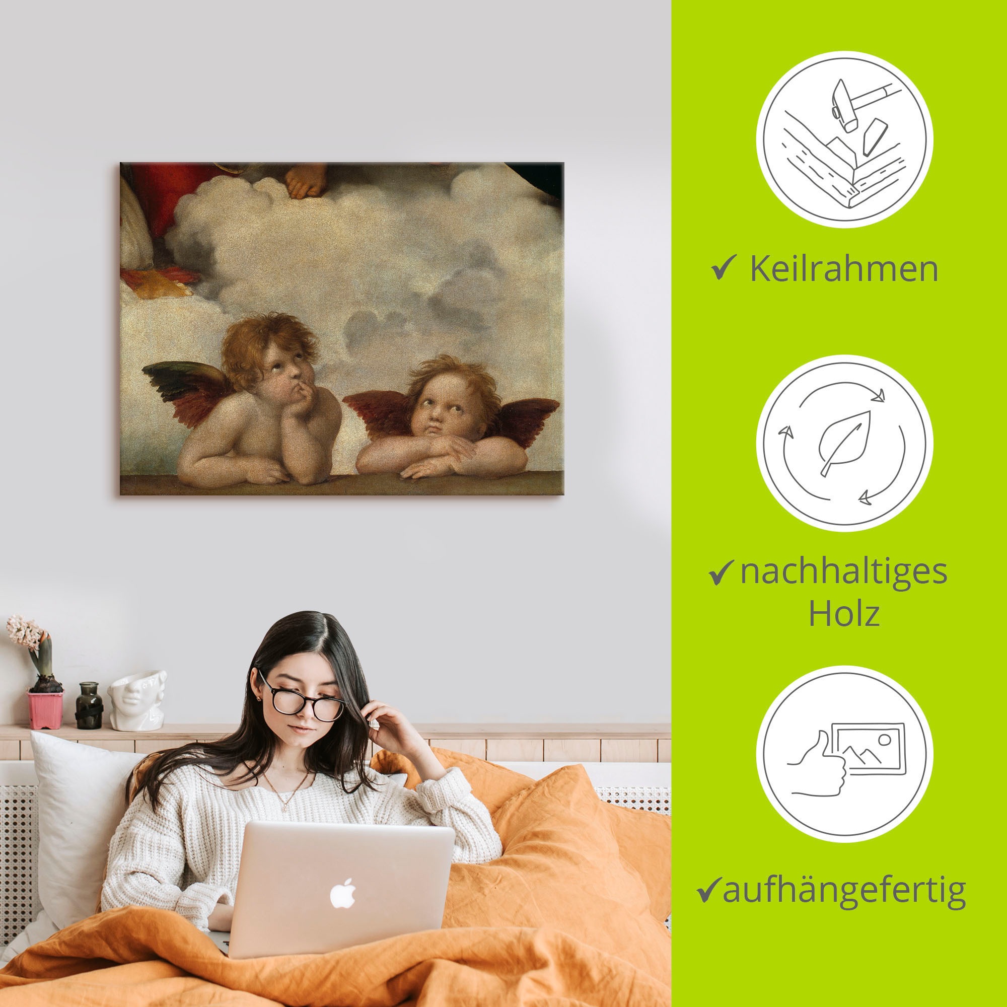Artland Wandbild »Detail aus Die Sixtinische Madonna.«, Religion, (1 St.), als Leinwandbild, Poster, Wandaufkleber in verschied. Größen