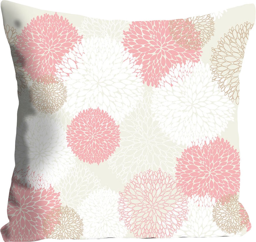 queence Dekokissen »Elizabeth« mit rosa-weißen Blüten