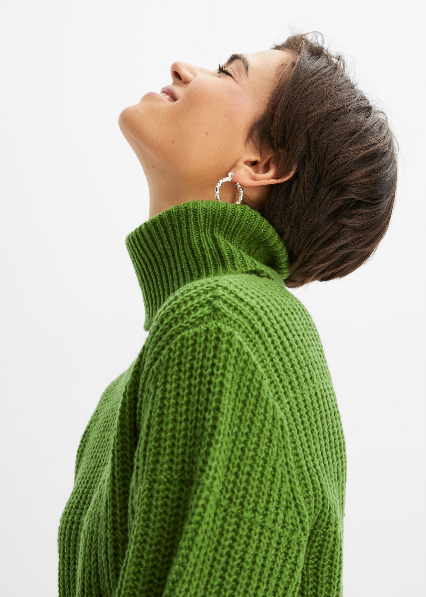bonprix Rollkragenpullover in Rippstrick-Qualität, für kühle Tage, lässige Passform
