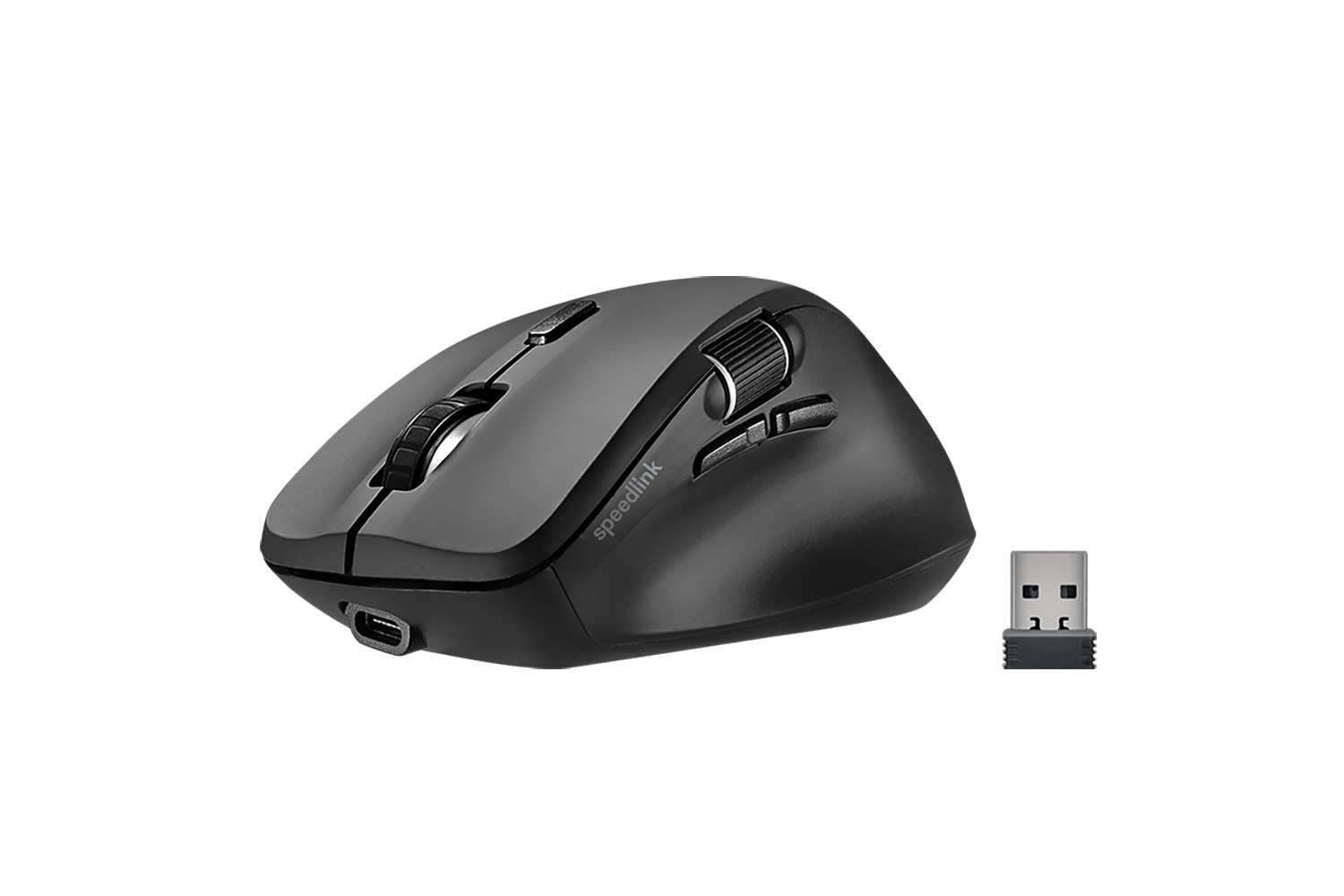 Speedlink Maus »LIBERA Rechargeable, Wireless, Bluetooth, Silent«, Bluetooth, wiederaufladbar, 2 Bluetooth Profile, Daumen Scrollrad