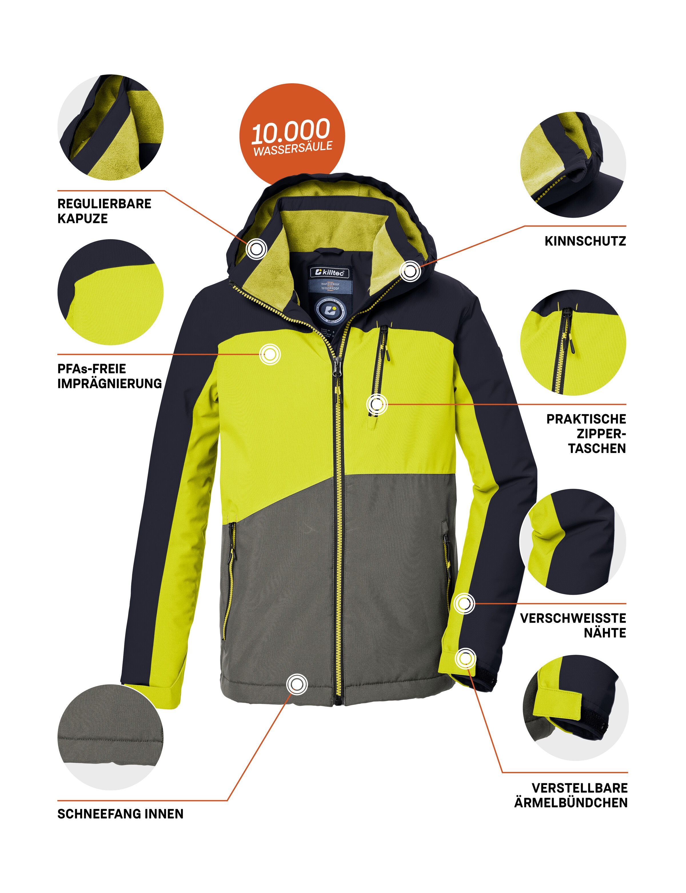 Killtec Funktionsjacke »KOW 370 BYS JCKT«, Wasserdichte Jungenjacke mit 10.000 mm Wassersäule und Fleece
