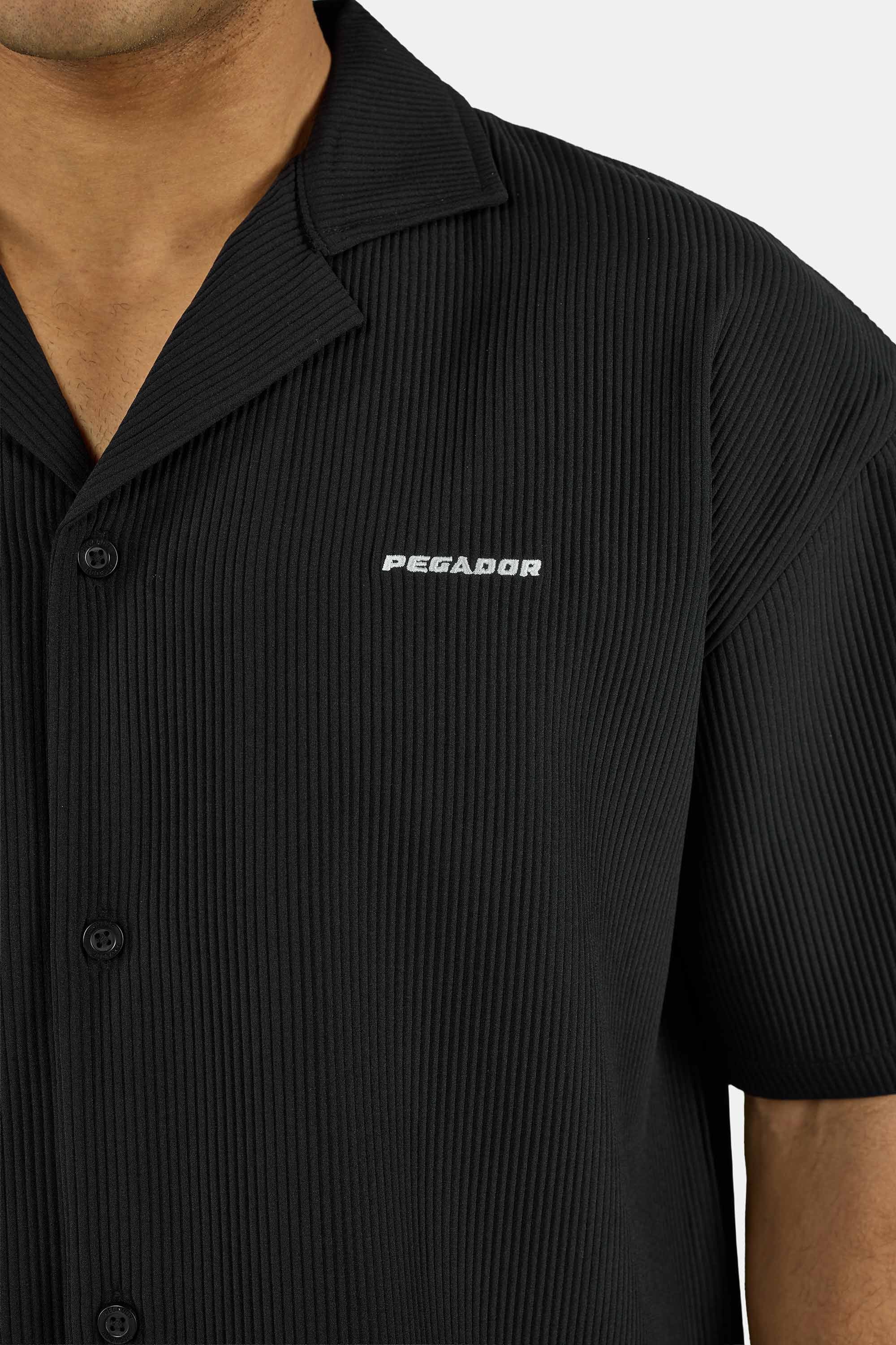 PEGADOR Kurzarmhemd »TROY PLISSEE SUMMER SHIRT« Baumwollmischung, regular fit