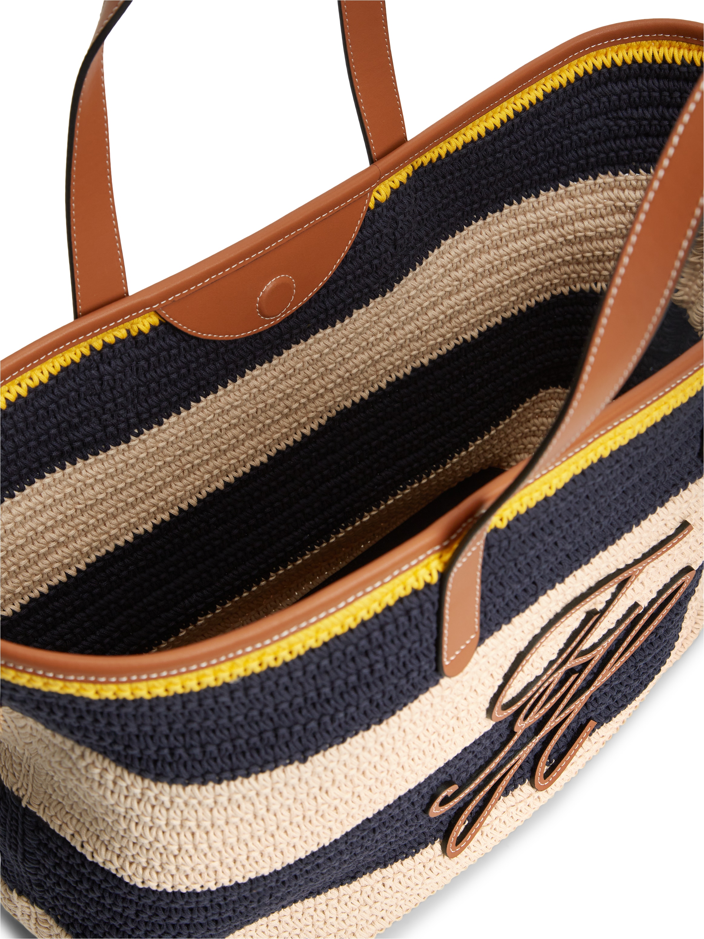 Tommy Hilfiger Tragetasche »TH NAUTICAL TOTE CROCHET STR« Damen Strandtasche mit Streifen und Logoschriftzug