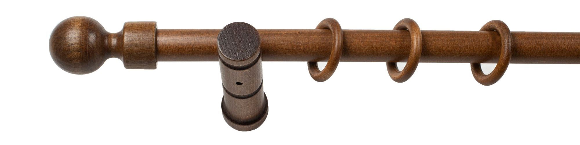 SN DECO GROUP Gardinenstange »Giro«, 1 läufig-läufig, Fixmaß, 28 mm, Holz, verschiedenen Längen und Farben, Komplettset