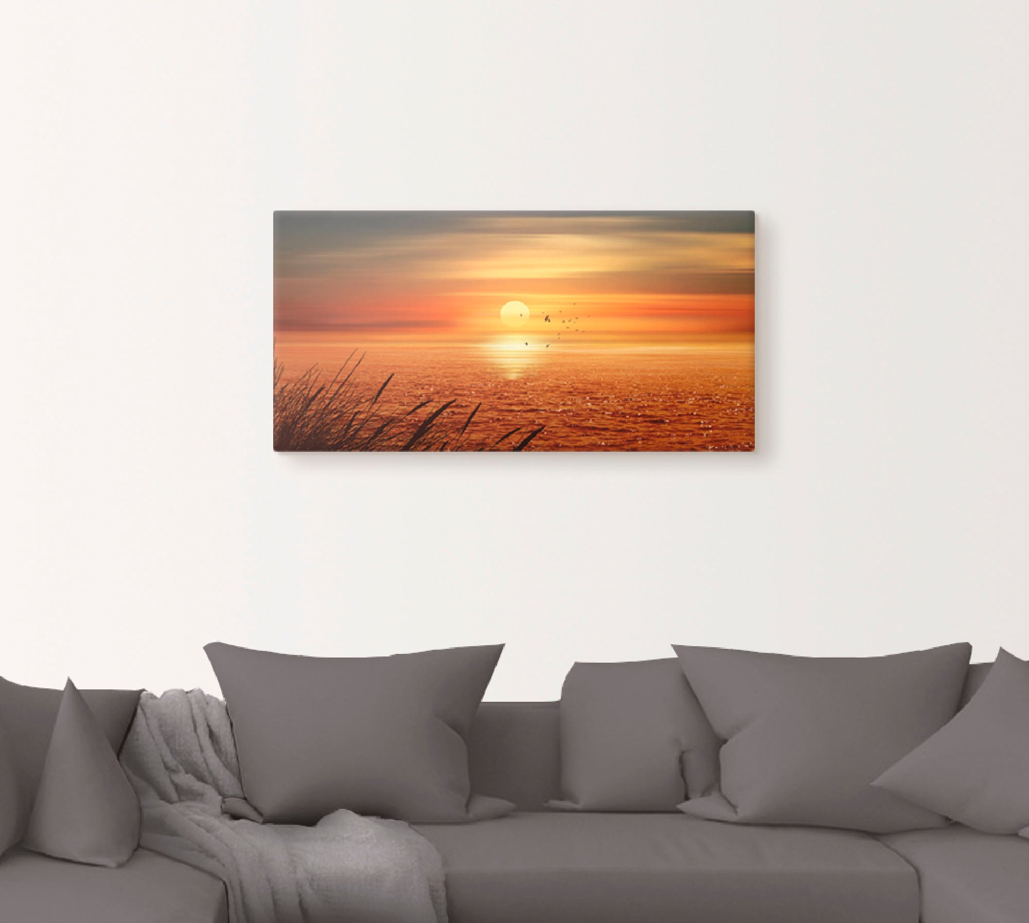 Artland Wandbild »Sonnenuntergang über dem Meer«, Sonnenaufgang & -untergang, (1 St.), als Leinwandbild, Poster, Wandaufkleber in verschied. Größen