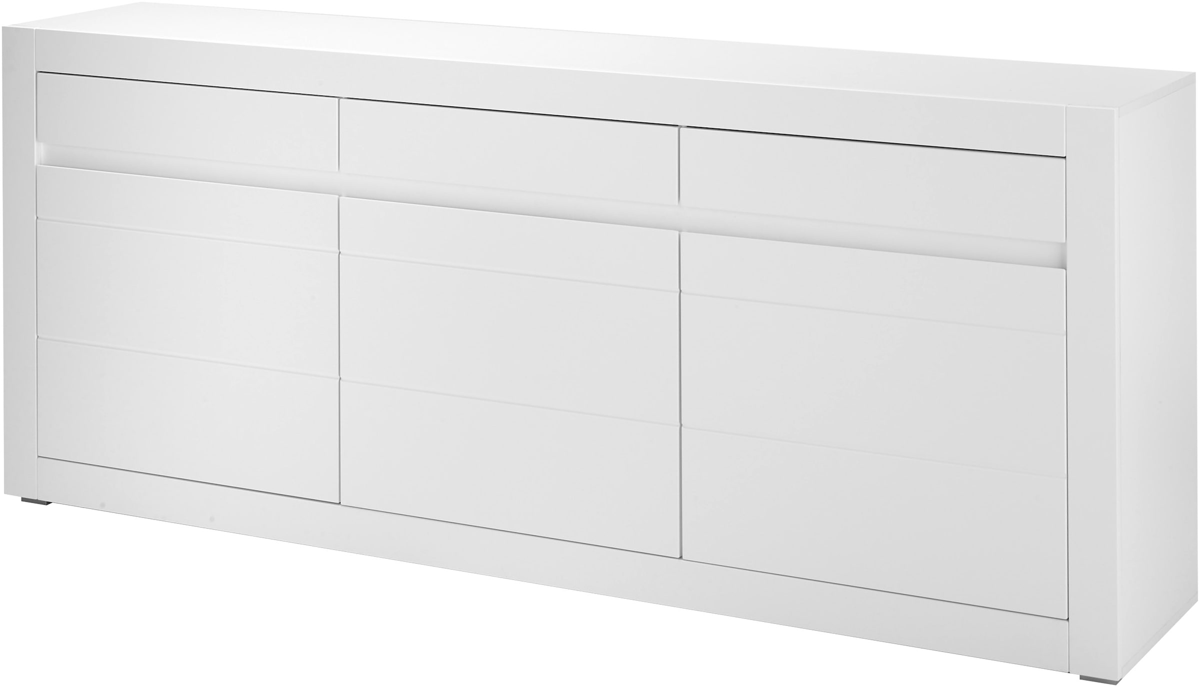 INOSIGN Sideboard »Chester, moderne Anrichte, Kommode mit Stauraum, Schrank, Weiß Matt«, (1 St.), austauschbare Blende in Griffleiste, zeitloses Design, 217 cm breit