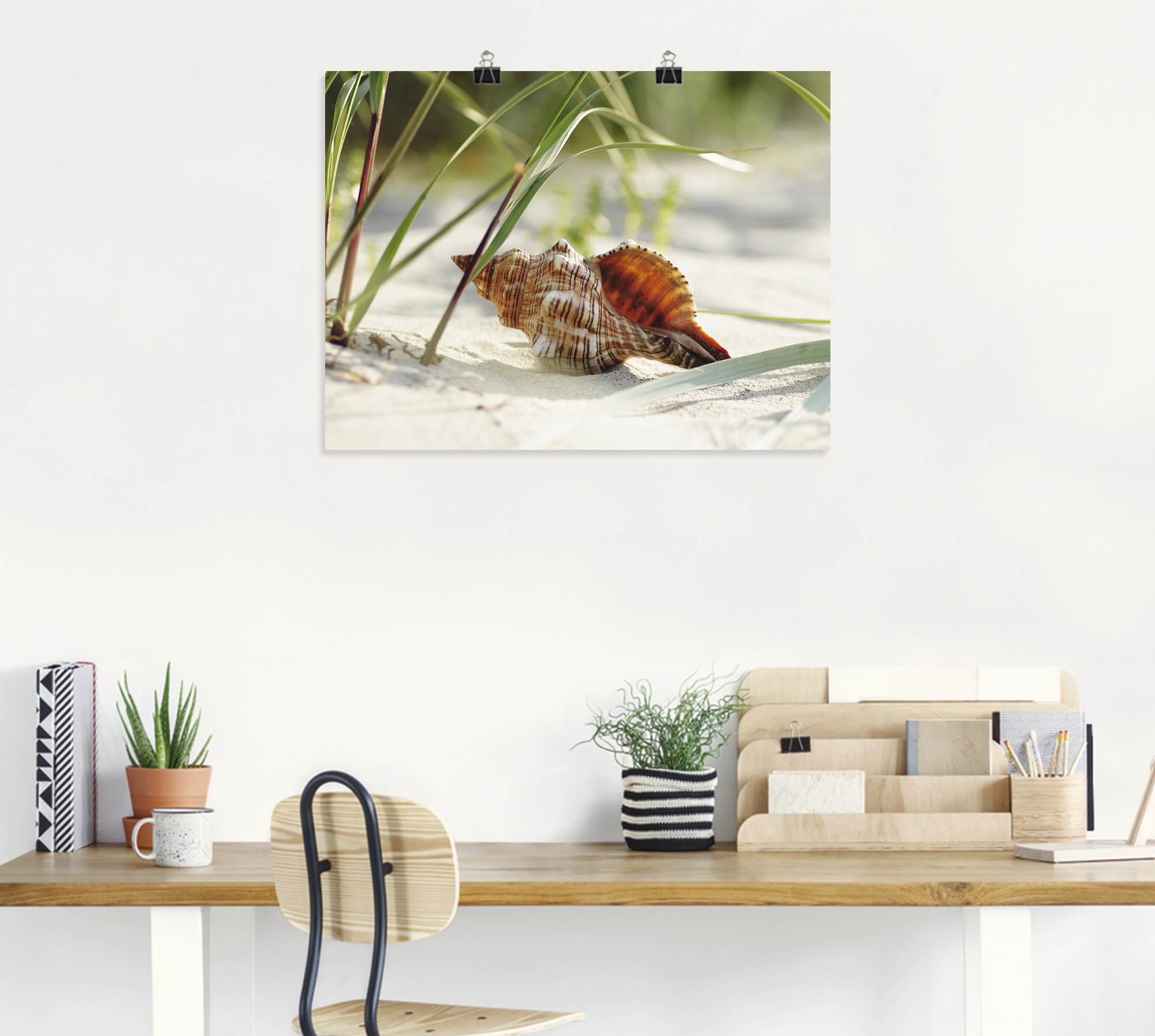Artland Wandbild »Große Muschel am Strand«, Wassertiere, (1 St.), als Leinwandbild, Poster, Wandaufkleber in verschied. Größen