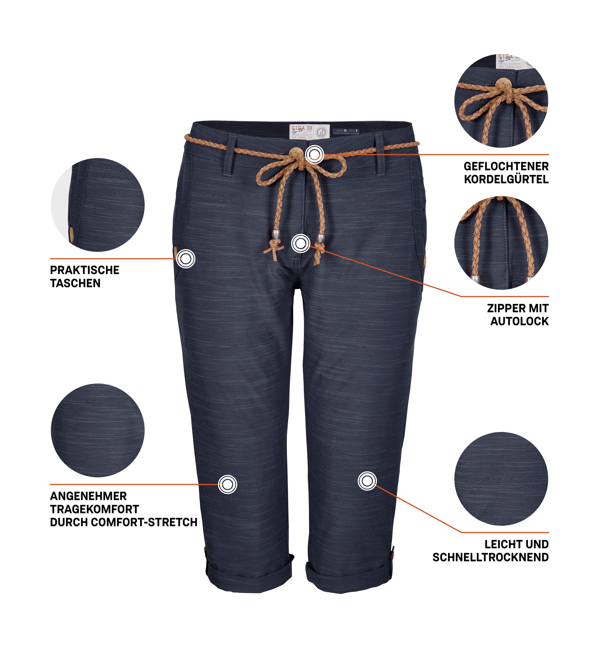 G.I.G.A. DX by killtec 3/4-Hose »GS 93 WMN PNTS«  Caprihose Damen: Stretch, schnelltrocknend, Taschen, Autolock-Zipper