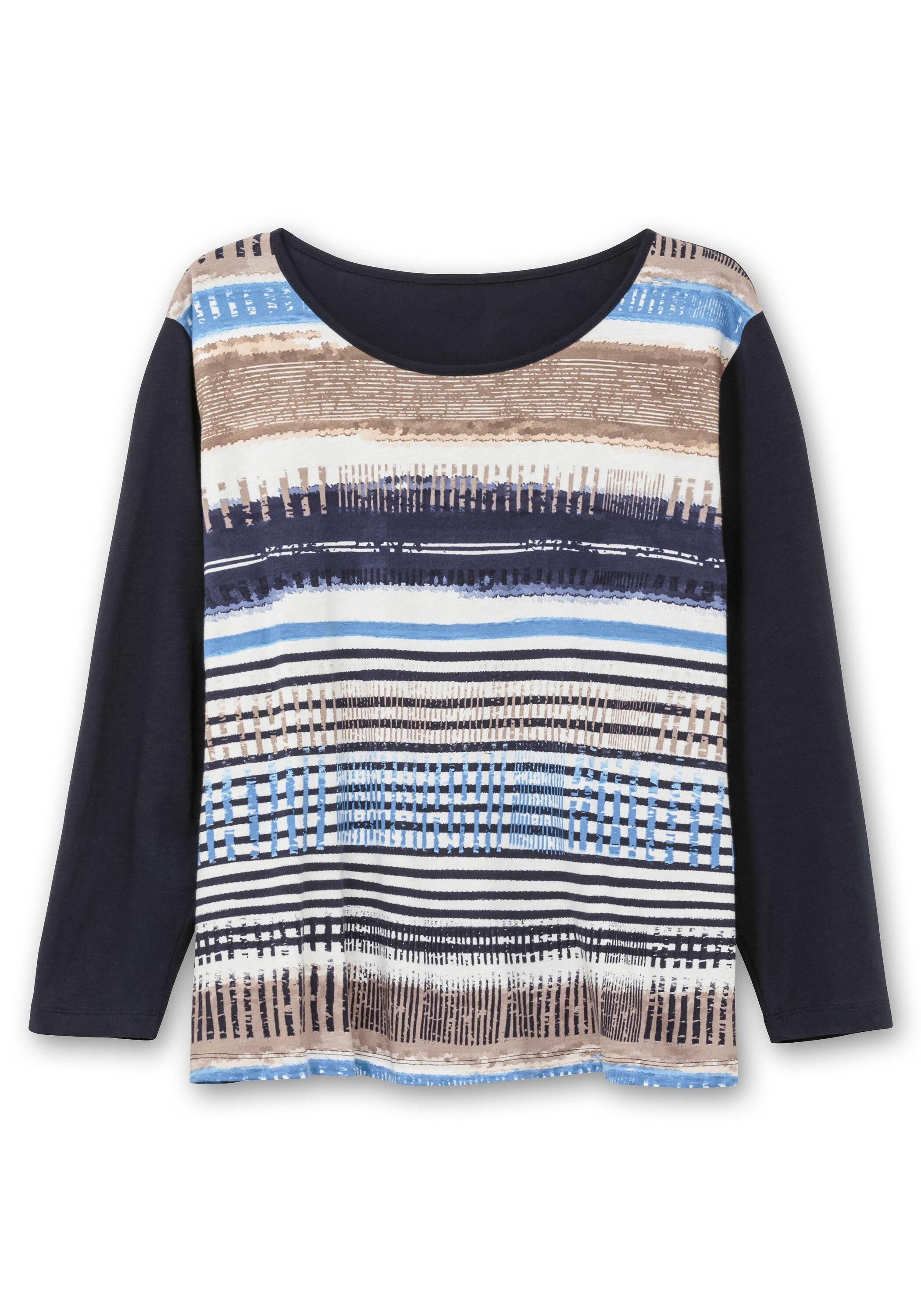 Sheego Langarmshirt »Langarmshirt mit bedrucktem Vorderteil«, mit bedrucktem Vorderteil