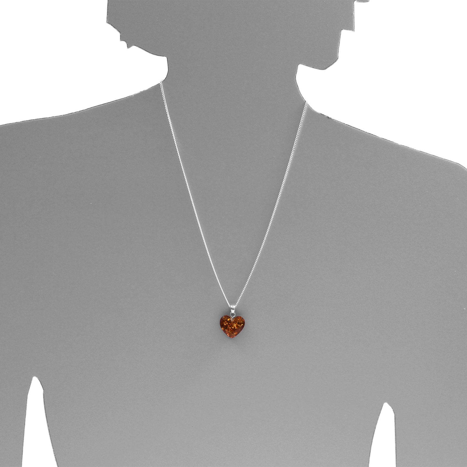 OSTSEE-SCHMUCK Kettenanhänger »- Herz - 15mm - Bernstein -,«