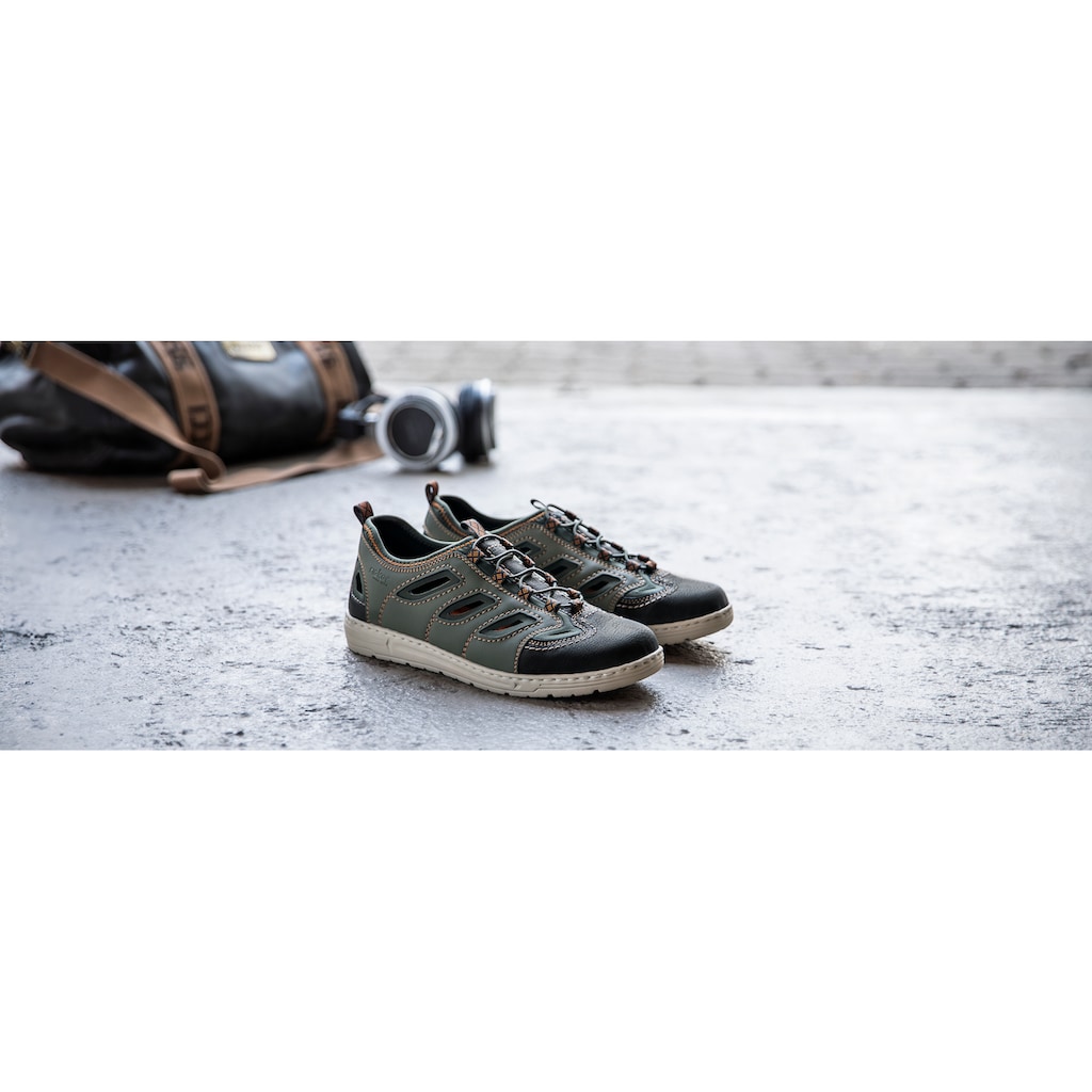 Rieker Slip-On Sneaker, Trekking Schuh, Sandale, Sommerschuh mit herausnehmbarer Innensohle