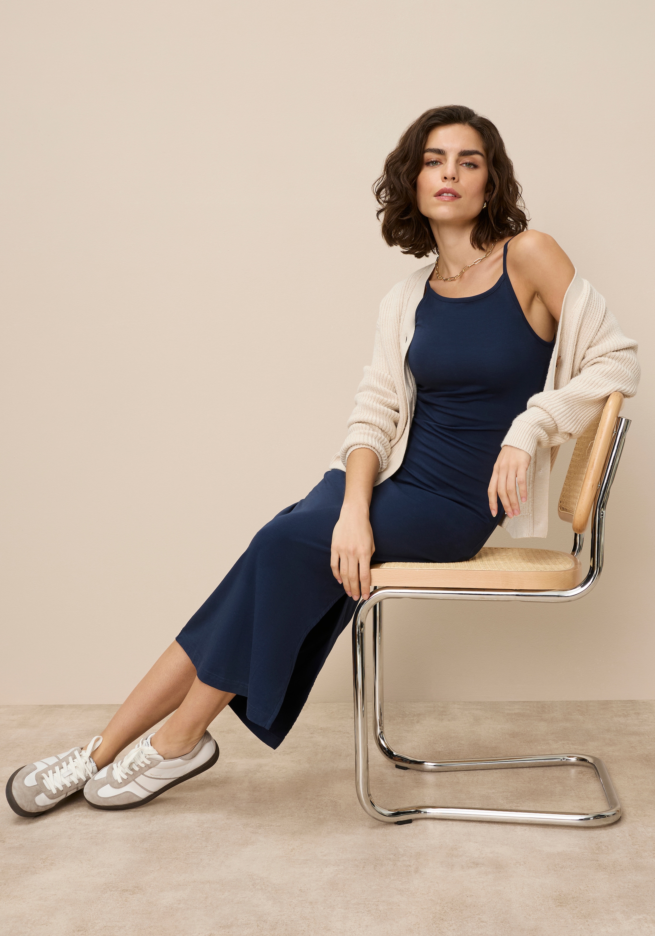 AJC Sommerkleid Ohne Taschen aus Single Jersey, mit verstellbaren Spaghettiträgern