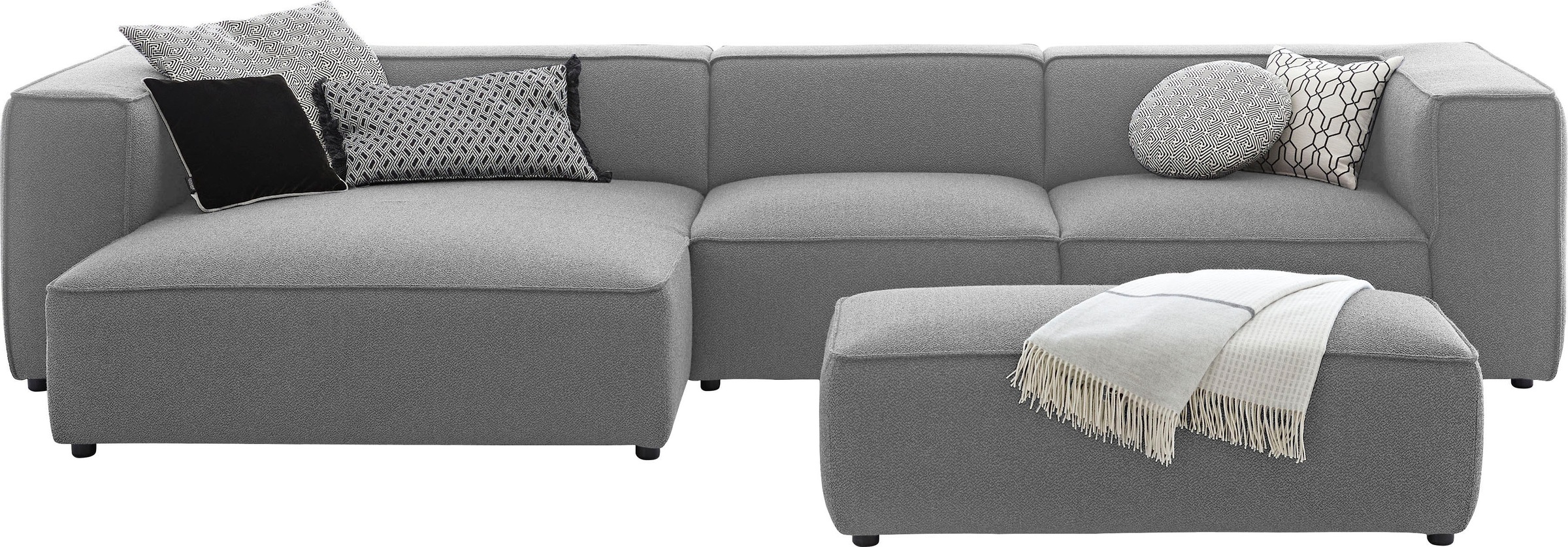 W.SCHILLIG Ecksofa »around-the-block« mit eleganter Biese, mit Federkern, Breite 341 cm