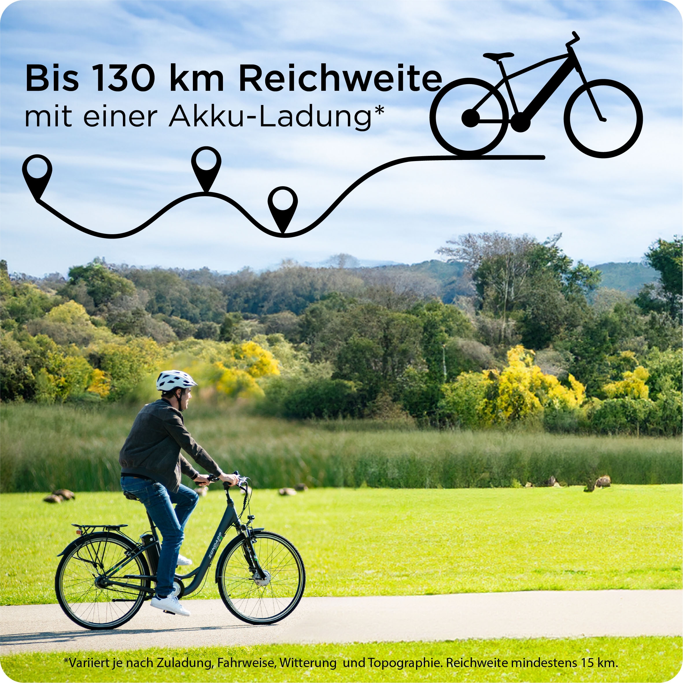 Zündapp »Green 2.7« 3 Gang Nabenschaltung Frontmotor 250 W Pedelec, Elektrofahrrad für Damen u. Herren