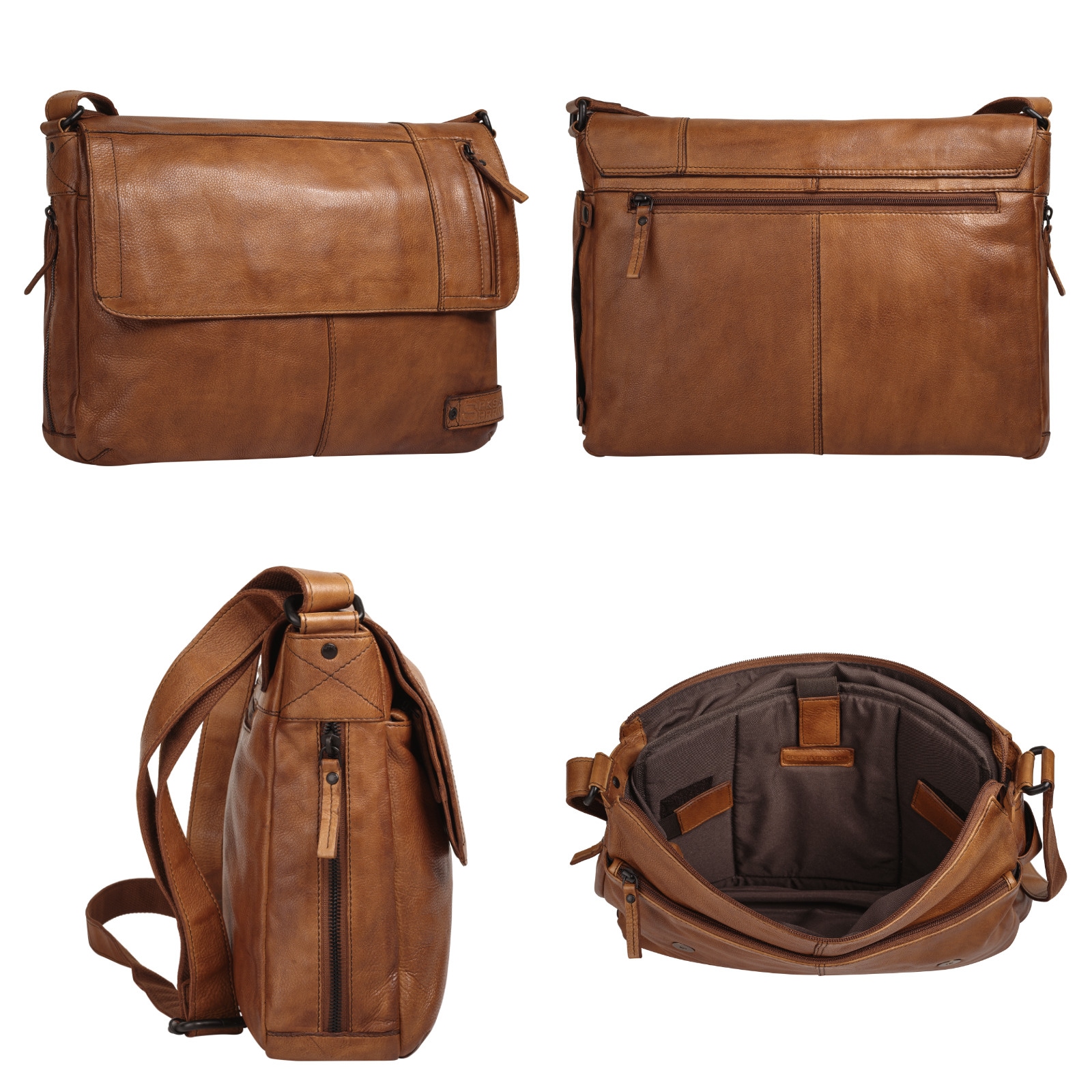 Spikes & Sparrow Messenger Bag, echt Leder