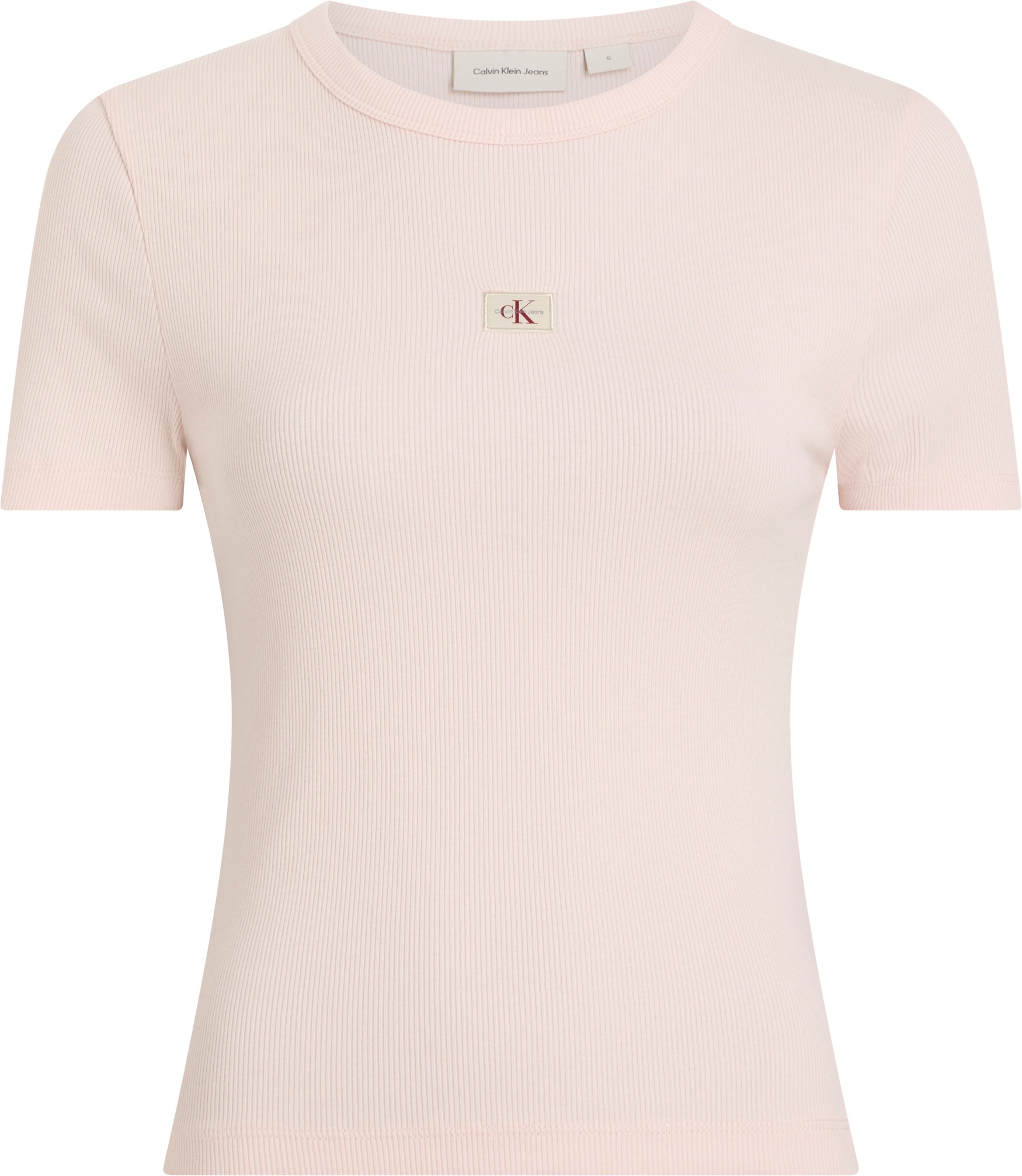 Calvin Klein Jeans T-Shirt »WOVEN LABEL RIB FITTED TEE«, mit Logo