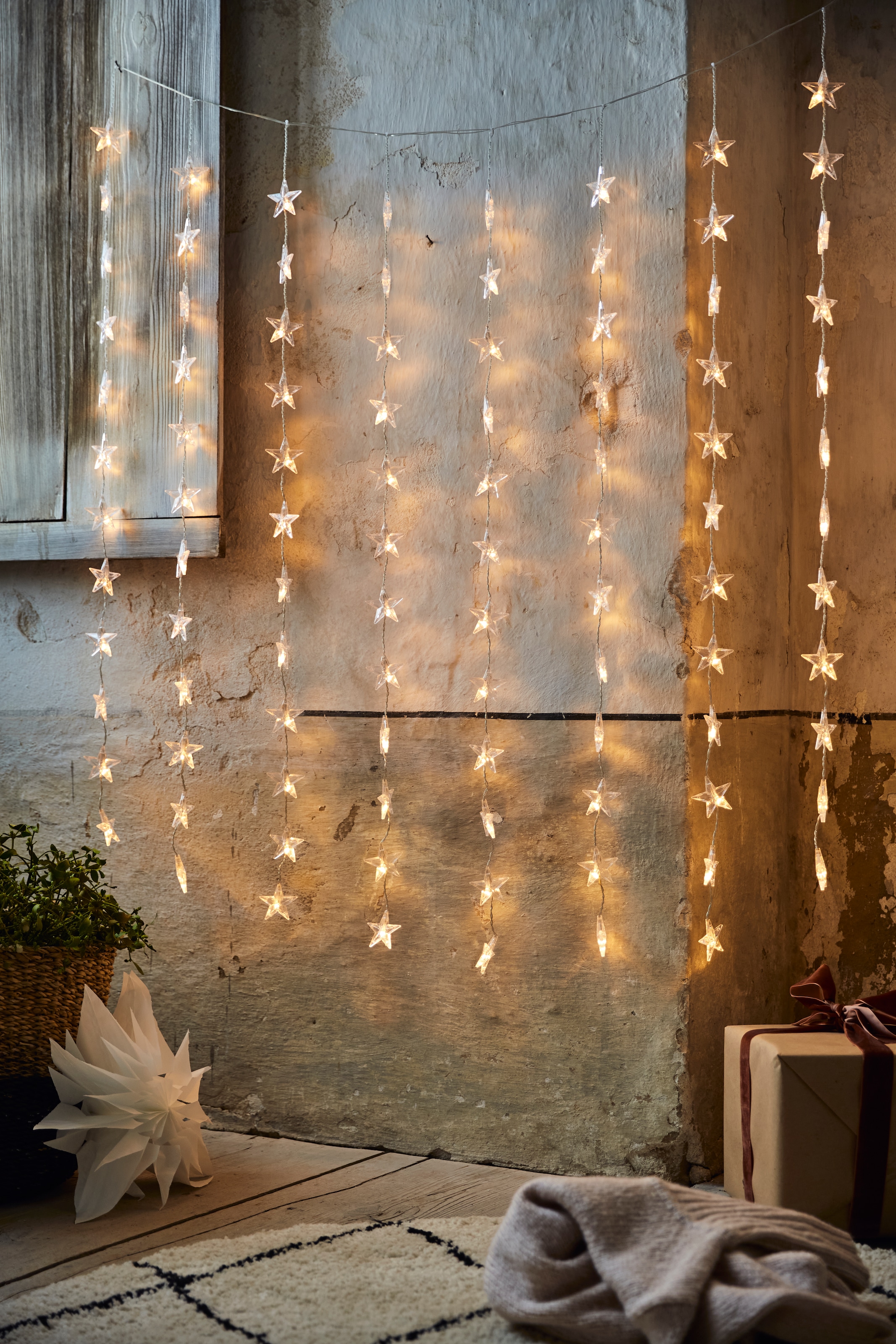 KONSTSMIDE LED-Lichtervorhang »Weihnachtsdeko«, 120 Sterne, online OTTO Dioden bernsteinfarbene bei kaufen 120