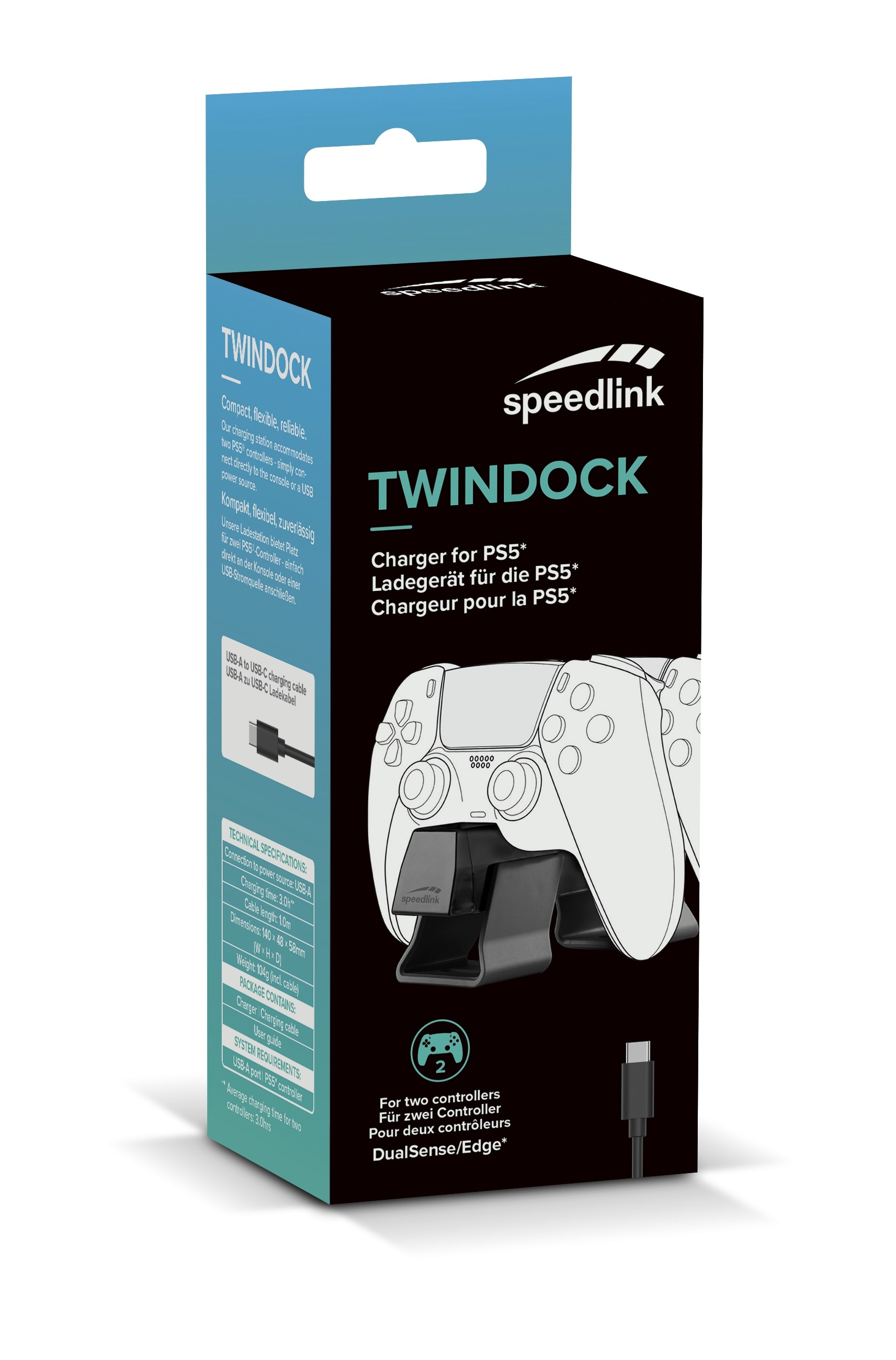 Speedlink Akku-Ladestation »TWINDOCK Charger for PS5, black«, für Original-PS5®-Controller