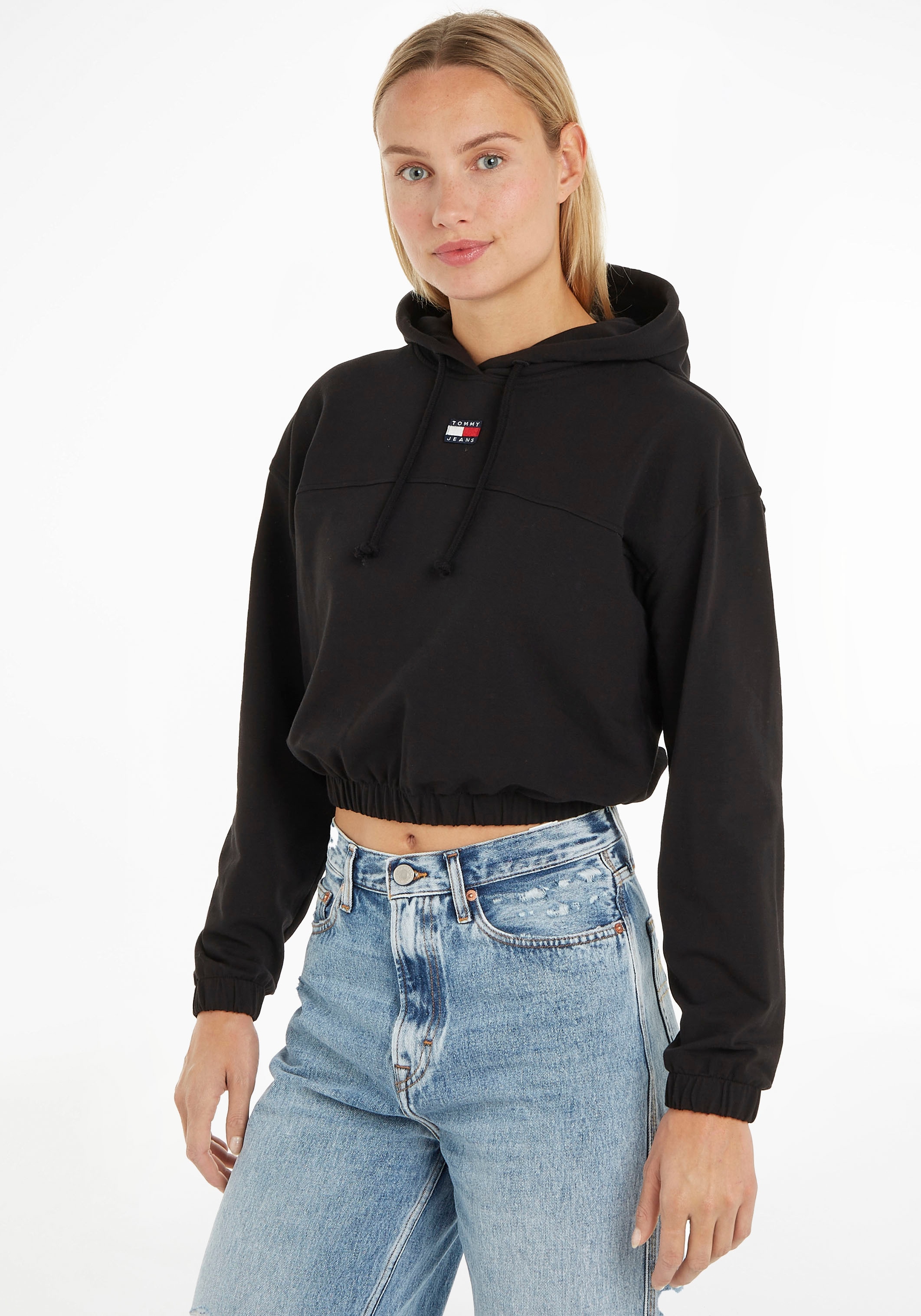 Tommy Jeans Kapuzensweatshirt »TJW ELASTICATED XS BADGE HOODIE«, mit Tommy  Jeans Logobadge online bei OTTO | Weite Jeans
