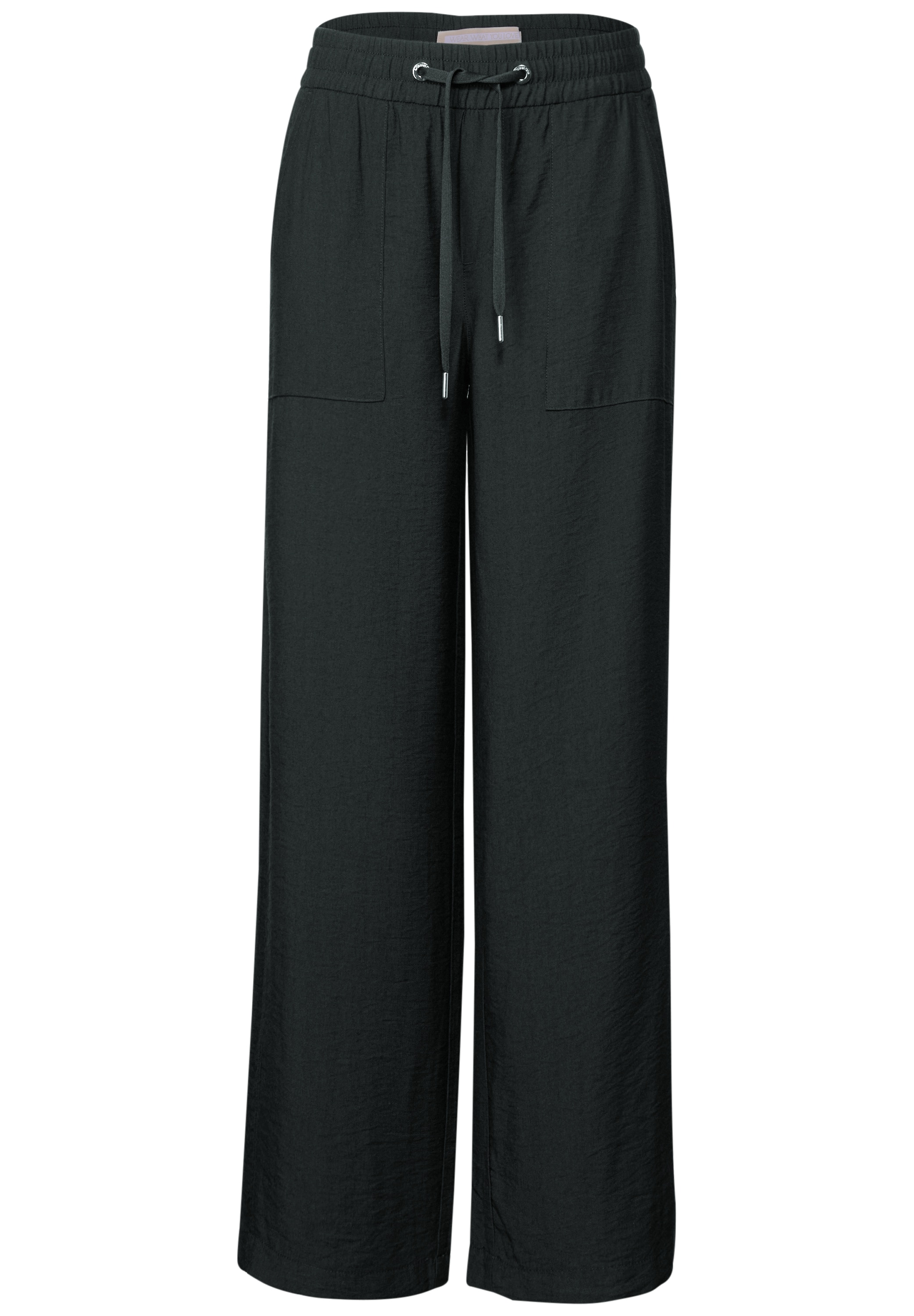STREET ONE Stoffhose, weites Bein, mit Kordelzug und elastischem Bund