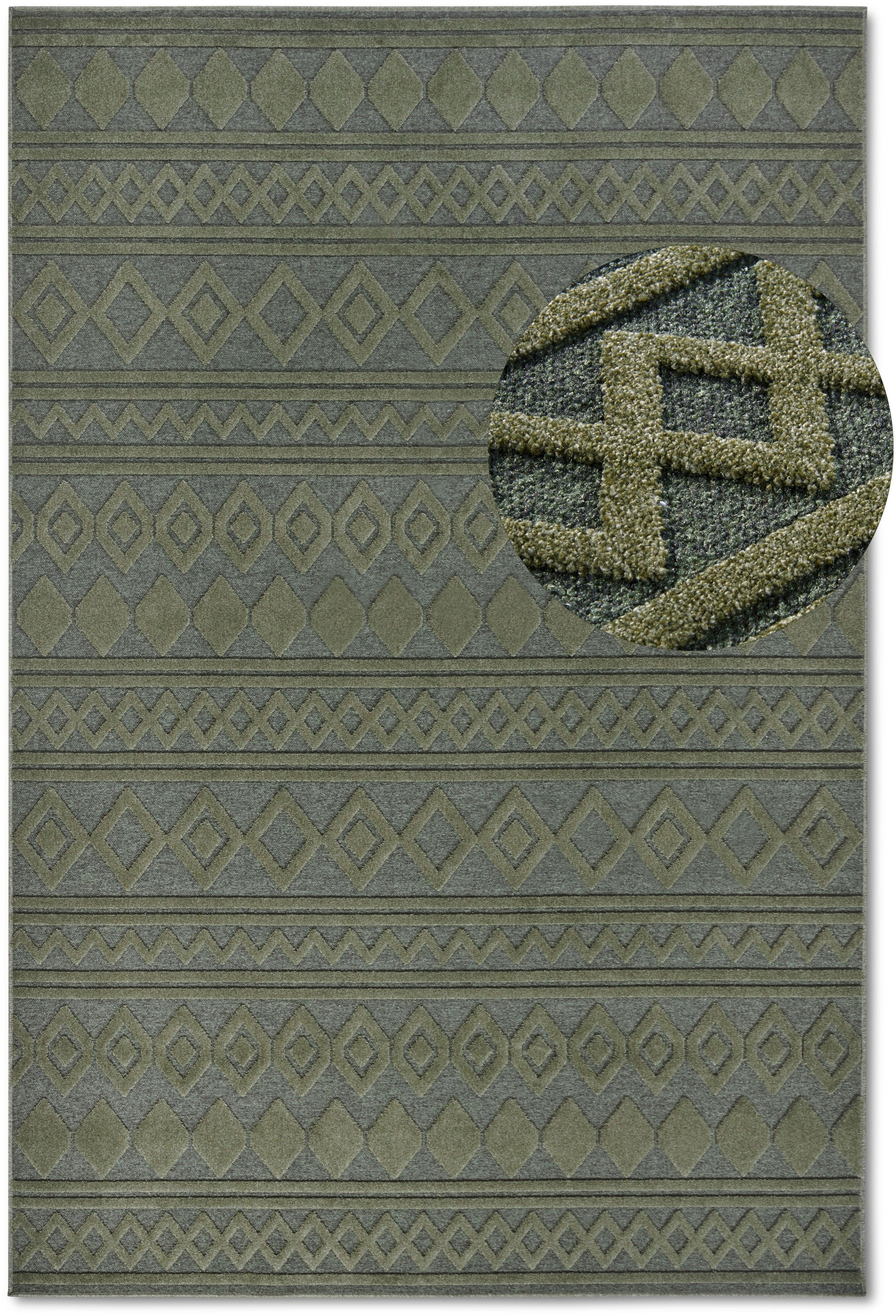 Villeroy & Boch Teppich »Catherine« rechteckig 5,5 mm Höhe Wohnzimmer, Schlafzimmer, Modern, Hoch-Tief Effekt, Flur