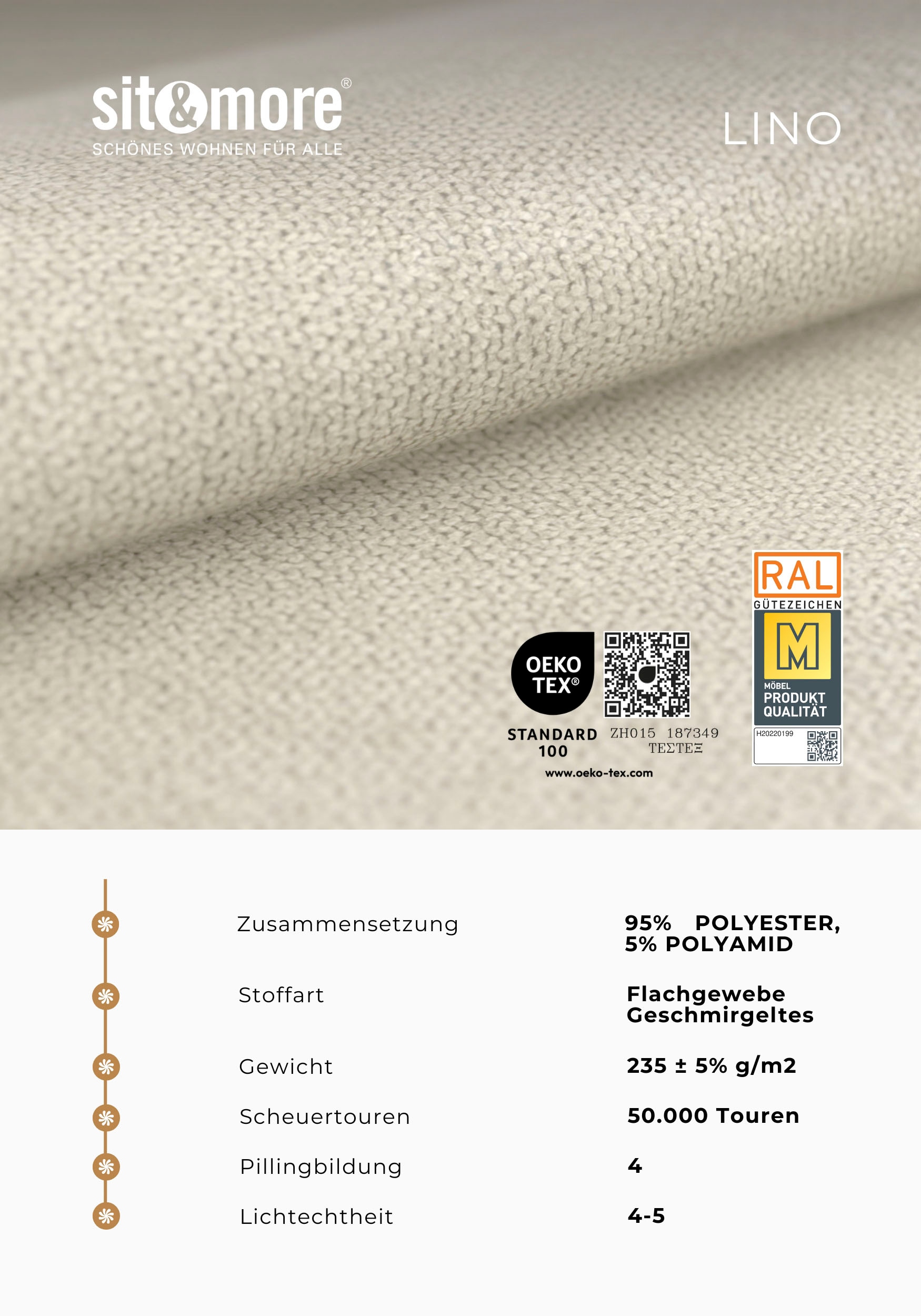 sit&more 3-Sitzer »Savona« mit Federkern