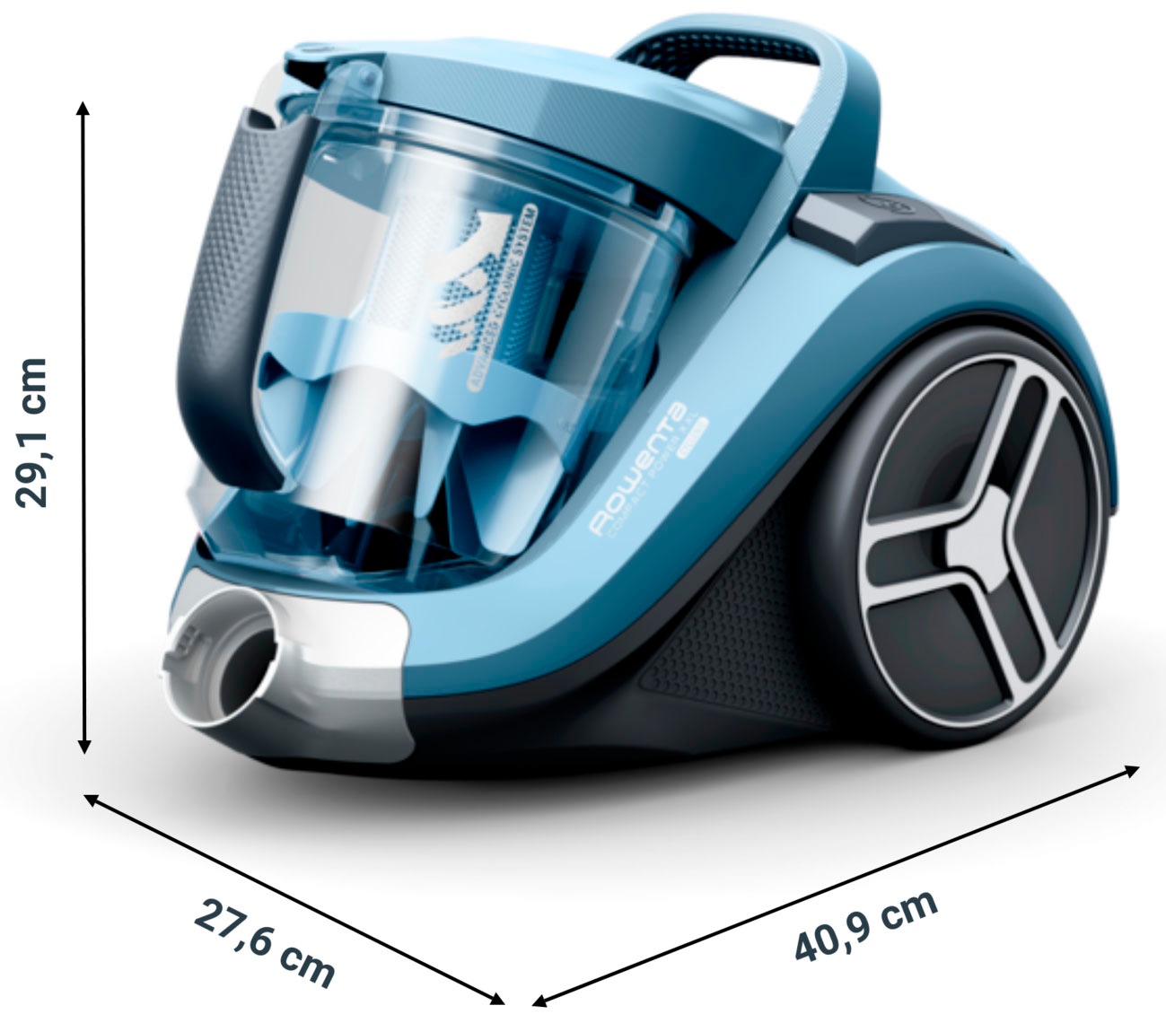 Rowenta Bodenstaubsauger »Compact Power XXL, ohne Beutel, hohe Saugleistung, leicht & kompakt«, 900 W, beutellos, XXL Fassungsvermögen, 99,98% Filtrierung, langes Kabel, RO4B11
