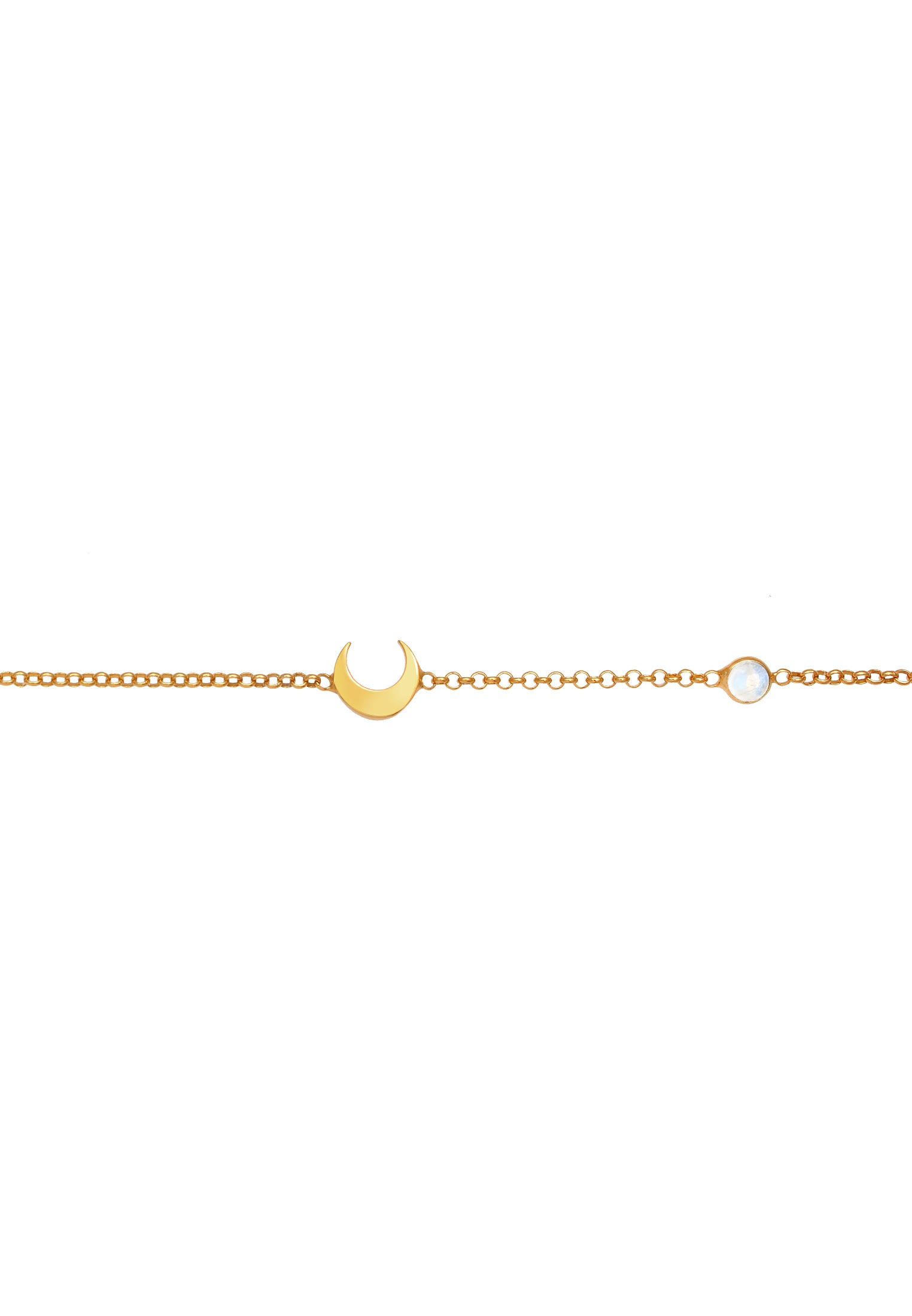 Elli Silberkette »Halskette Halbmond Astro Mondstein 925 Silber«