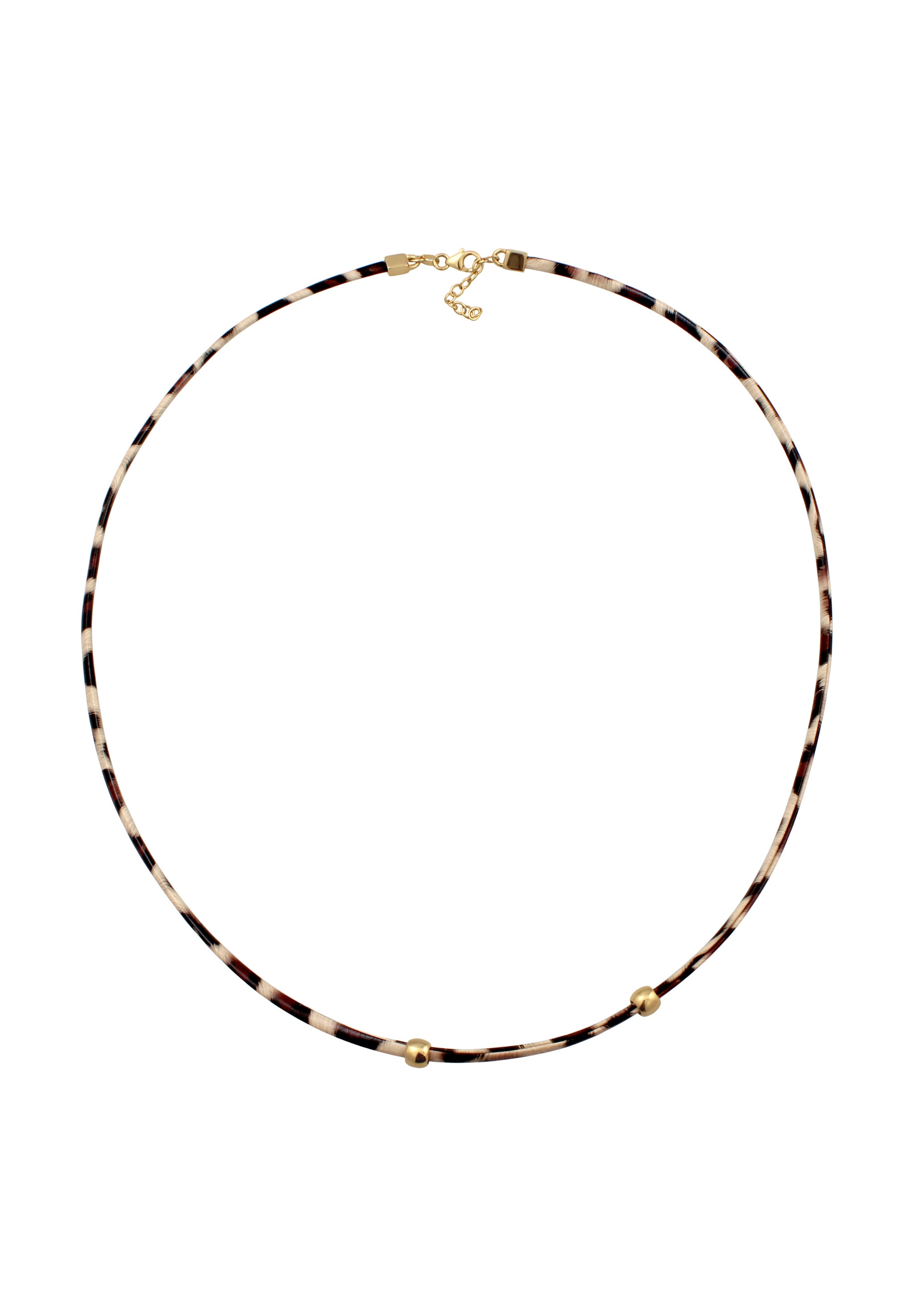 Elli Armkette »Armband Synthetik Leder Leopard 925 Sterling Silber vergoldet«