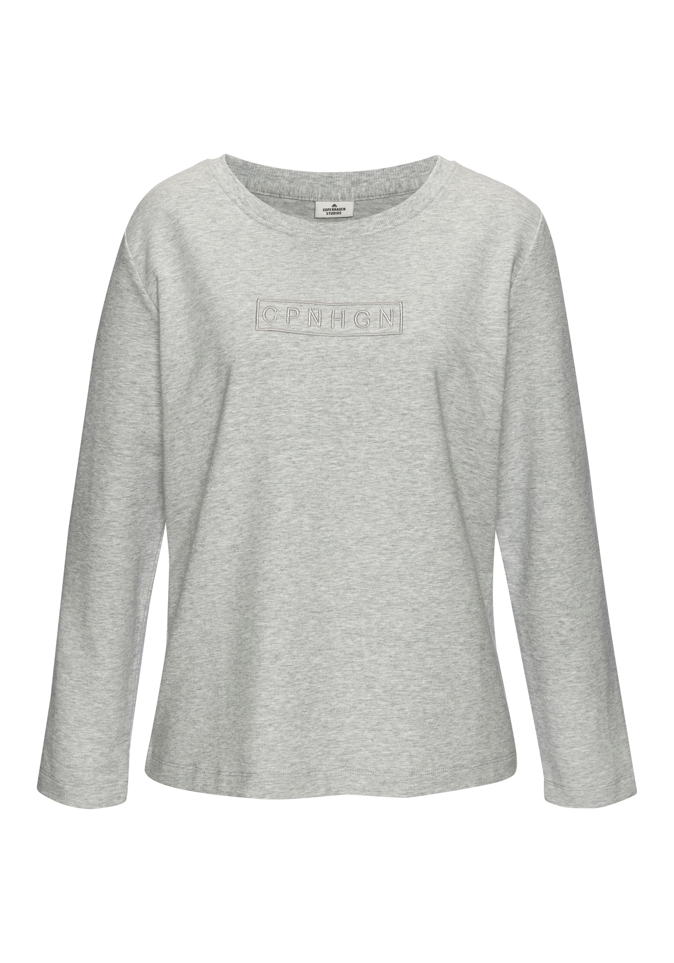 Copenhagen Studios Langarmshirt mit hochwertiger Logostickerei