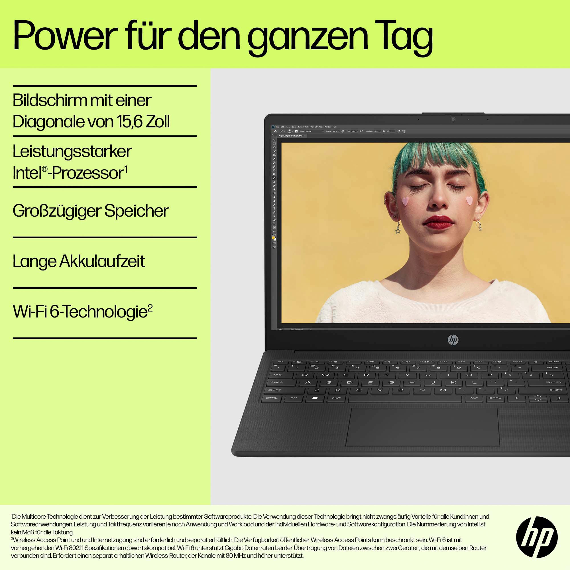 HP Notebook »15-fd0215ng«, 39,6 cm, / 15,6 Zoll, Intel, Celeron, UHD Graphics, 128 GB SSD