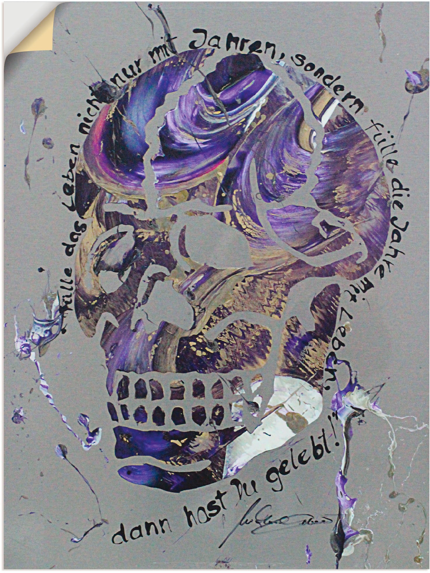 Artland Wandbild »Totenkopf 3«, Körper, (1 St.), in vielen Größen & Produktarten - Alubild / Outdoorbild für den Außenbereich, Leinwandbild, Poster, Wandaufkleber / Wandtattoo auch für Badezimmer geeignet