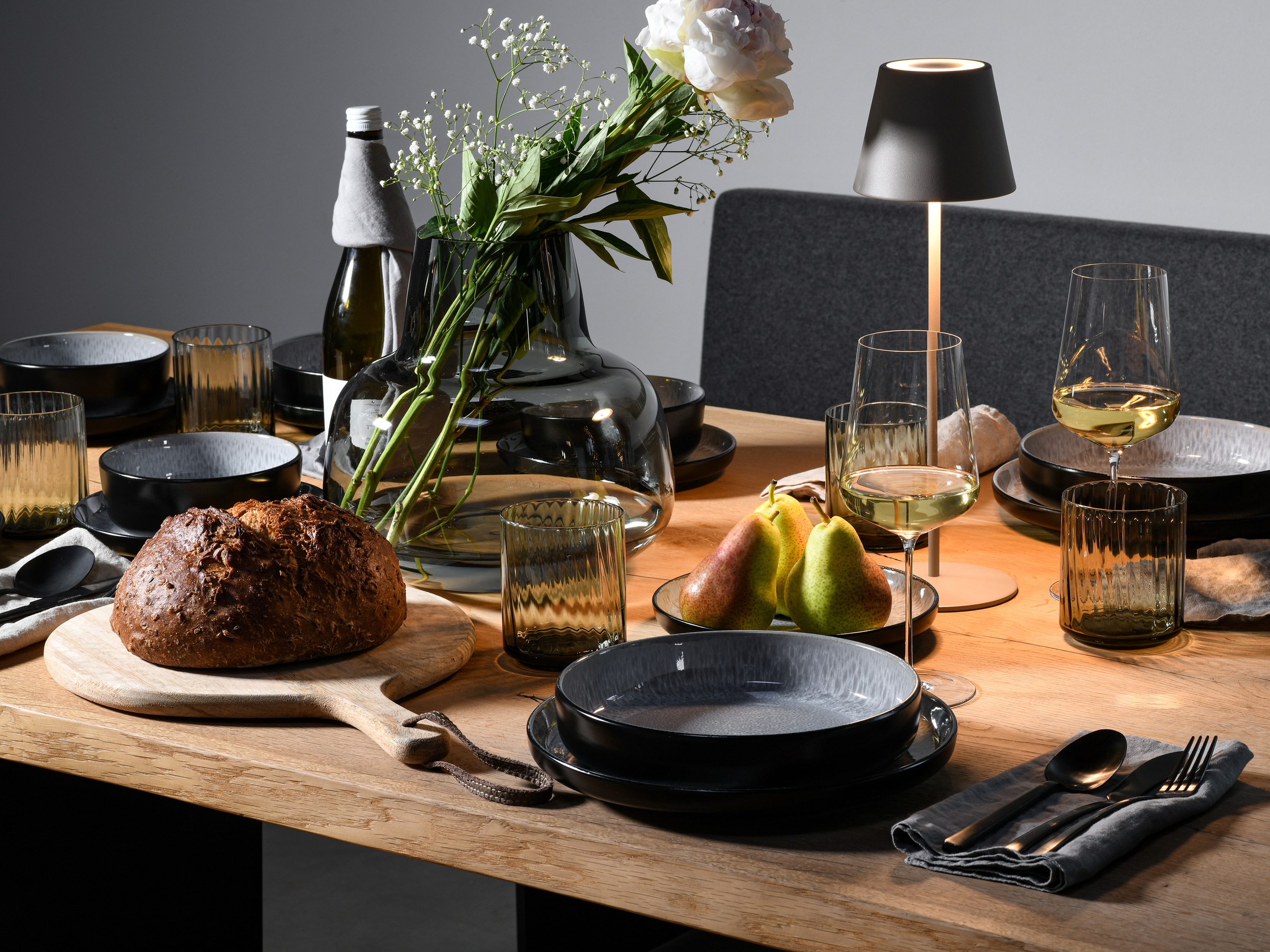 CreaTable Kombiservice »Nordic Fjord, Kombiservice 16-tlg« Reaktivglasur, Scandi-Style