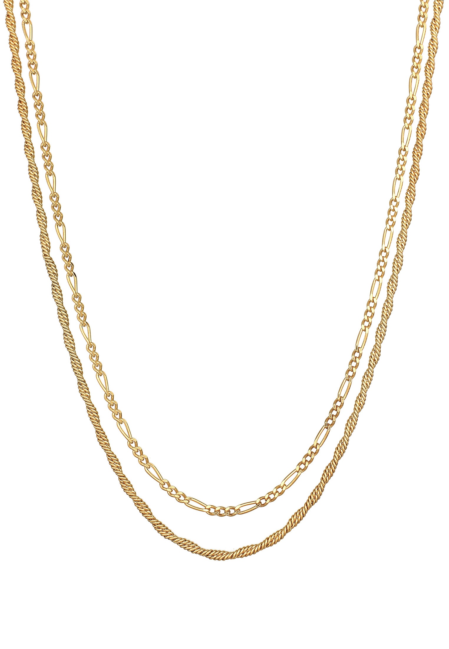 Kuzzoi Silberkette »Halskette Herren Kordel Figaro 2er Set 925 Silber«