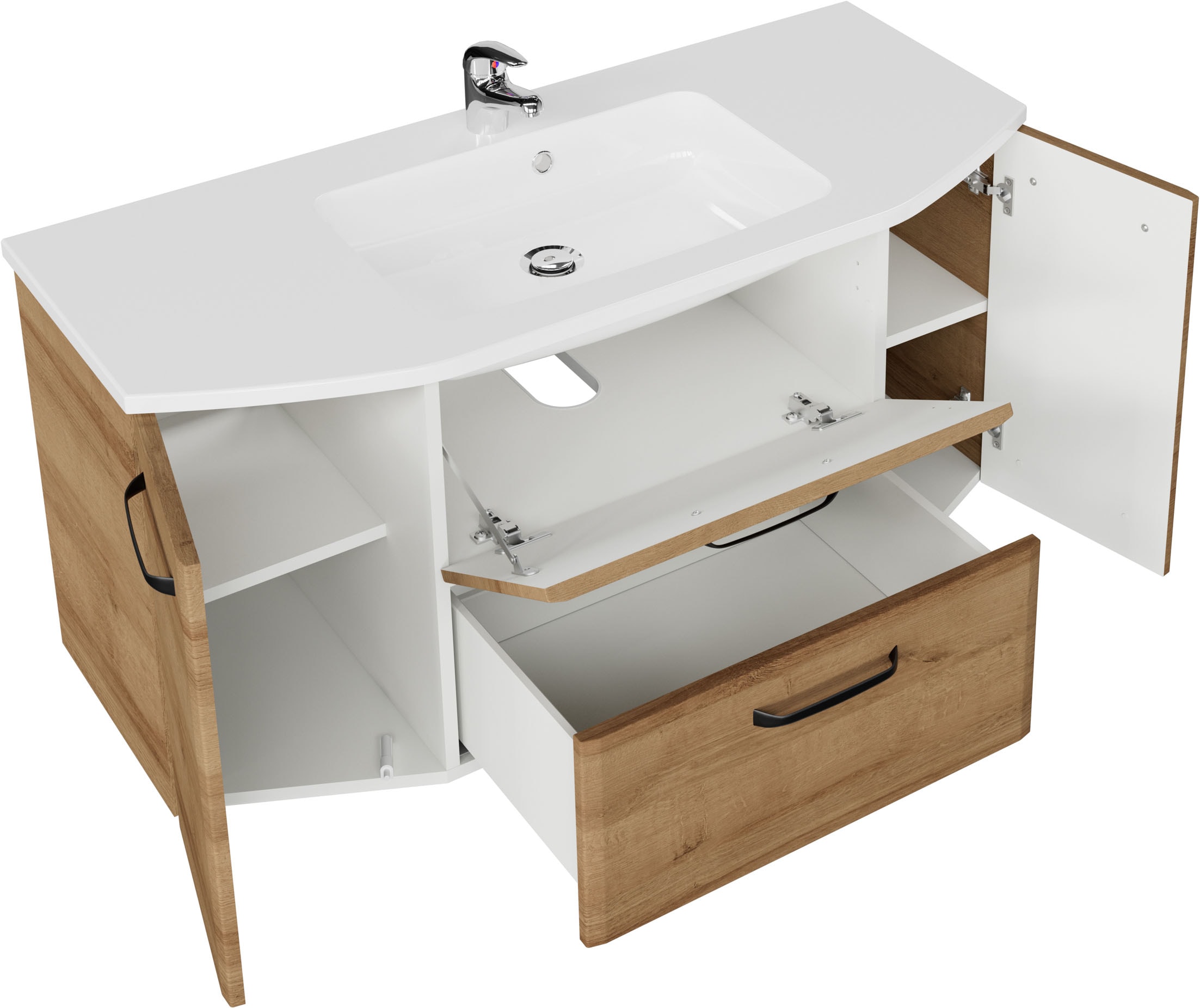 Saphir Waschtisch »Quicket 318, mit Keramikbecken, 112cm breit« 2 Stk. tlg.