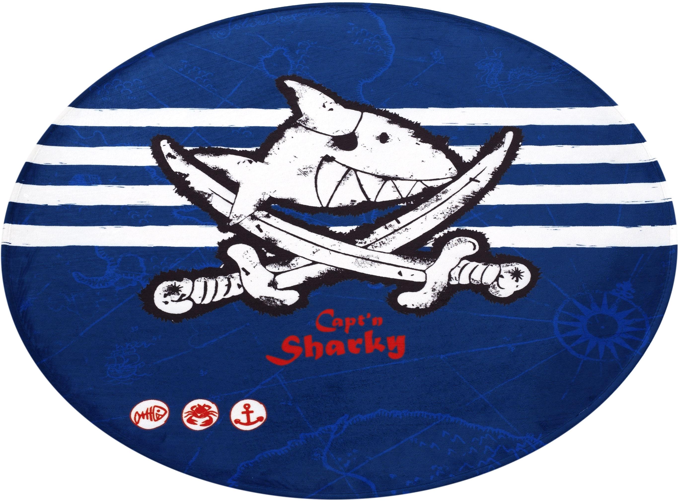 Capt`n Sharky Kinderteppich »SH-313«, rund, 6 mm Höhe, bedruckter Stoff, weiche Microfaser
